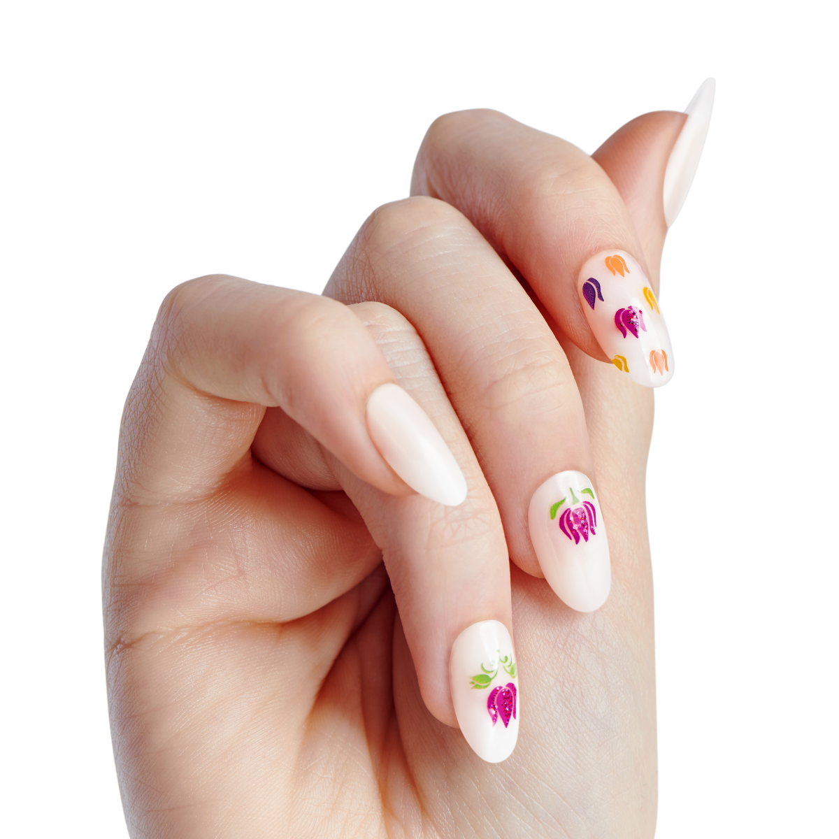 wicked-x-impress-beautifical-press-on-nails-design-white-medium-oval-manicure image 3