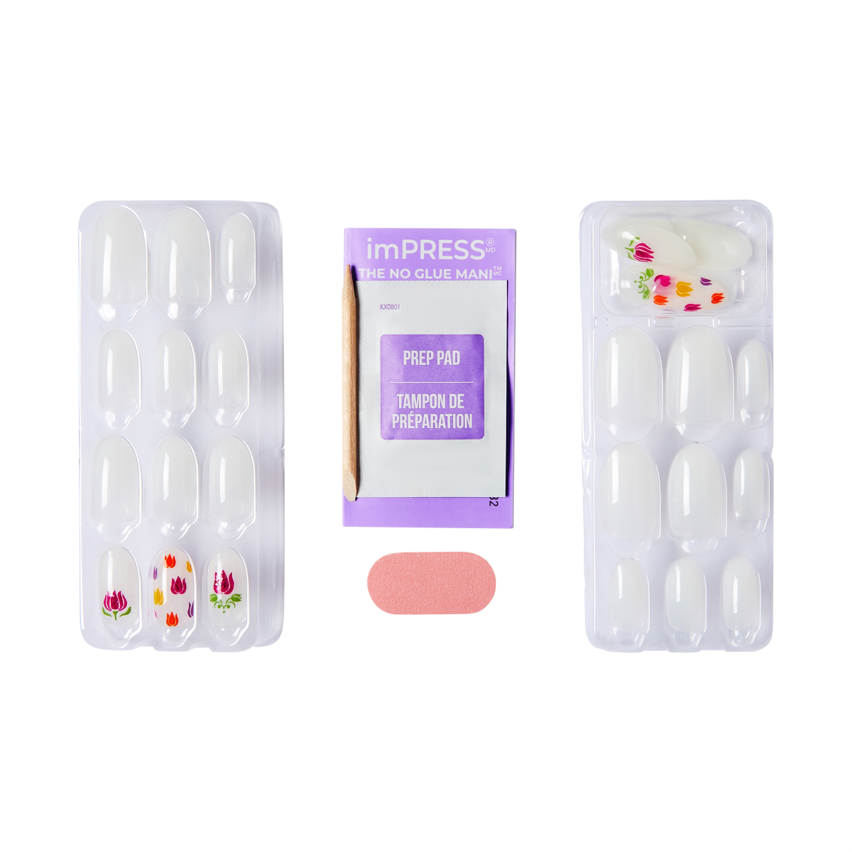 wicked-x-impress-beautifical-press-on-nails-design-white-medium-oval-manicure image 4