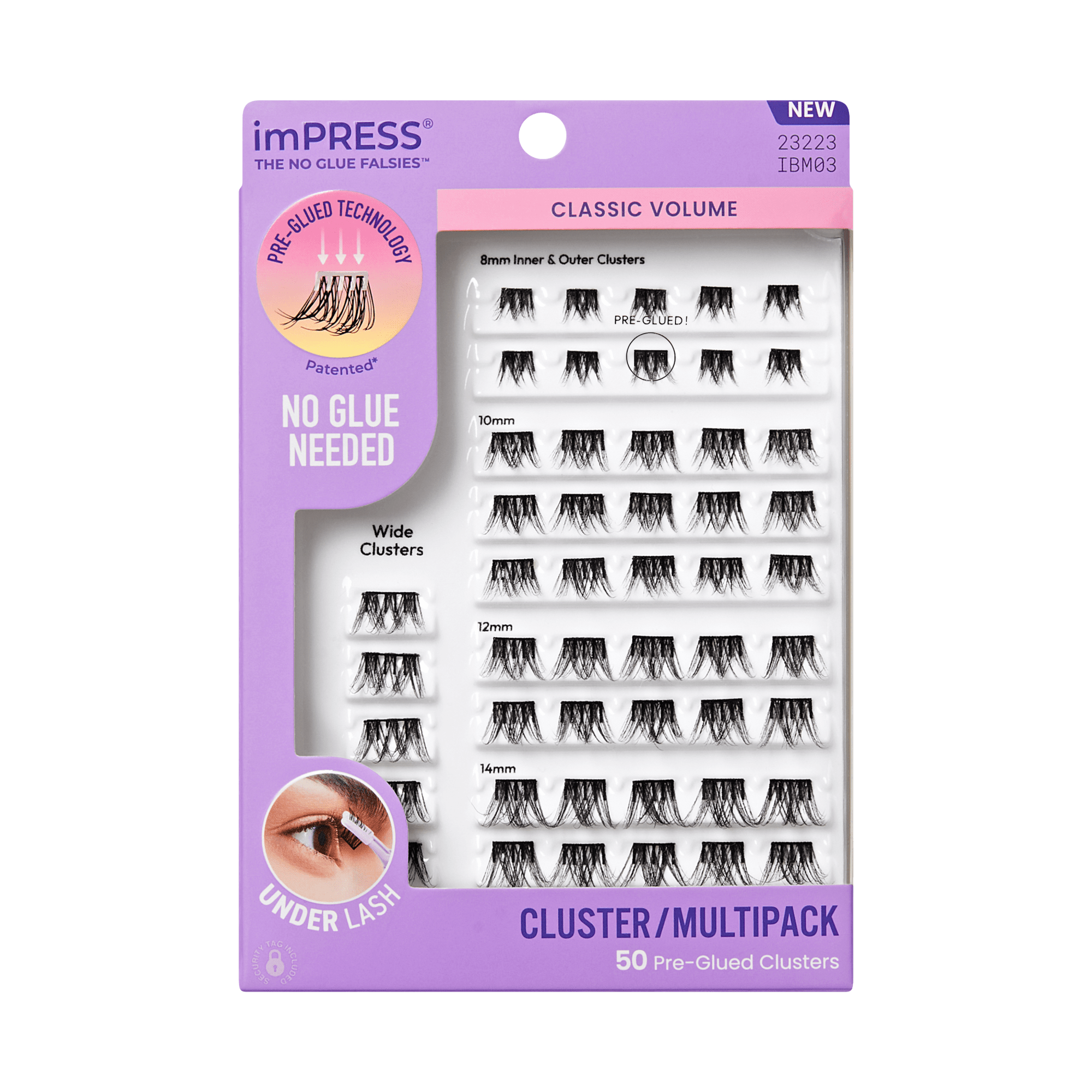 impress-classic-volume-pre-glued-false-eyelashes-multipack-50-lash-clusters-8mm- image 1