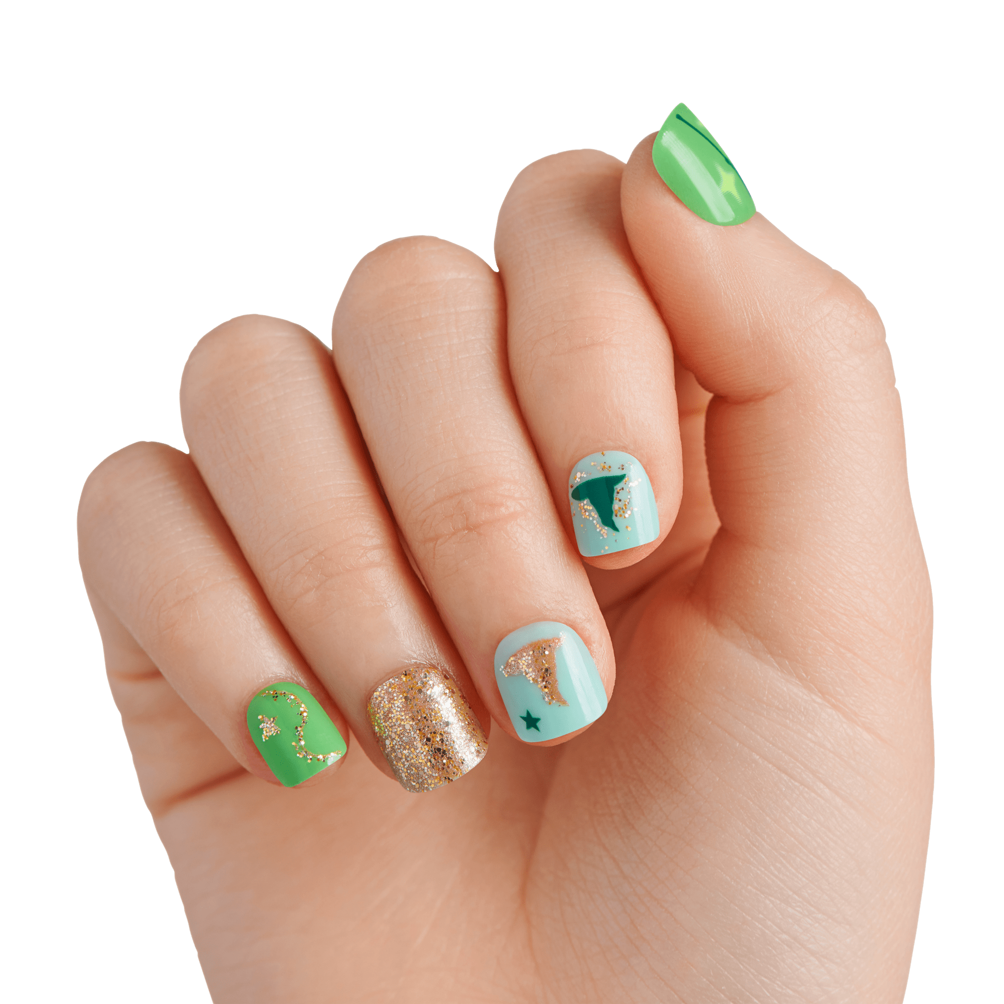 impress-mini-x-wicked-for-good-press-on-nails-perfect-duet-green-kids-squoval image 3