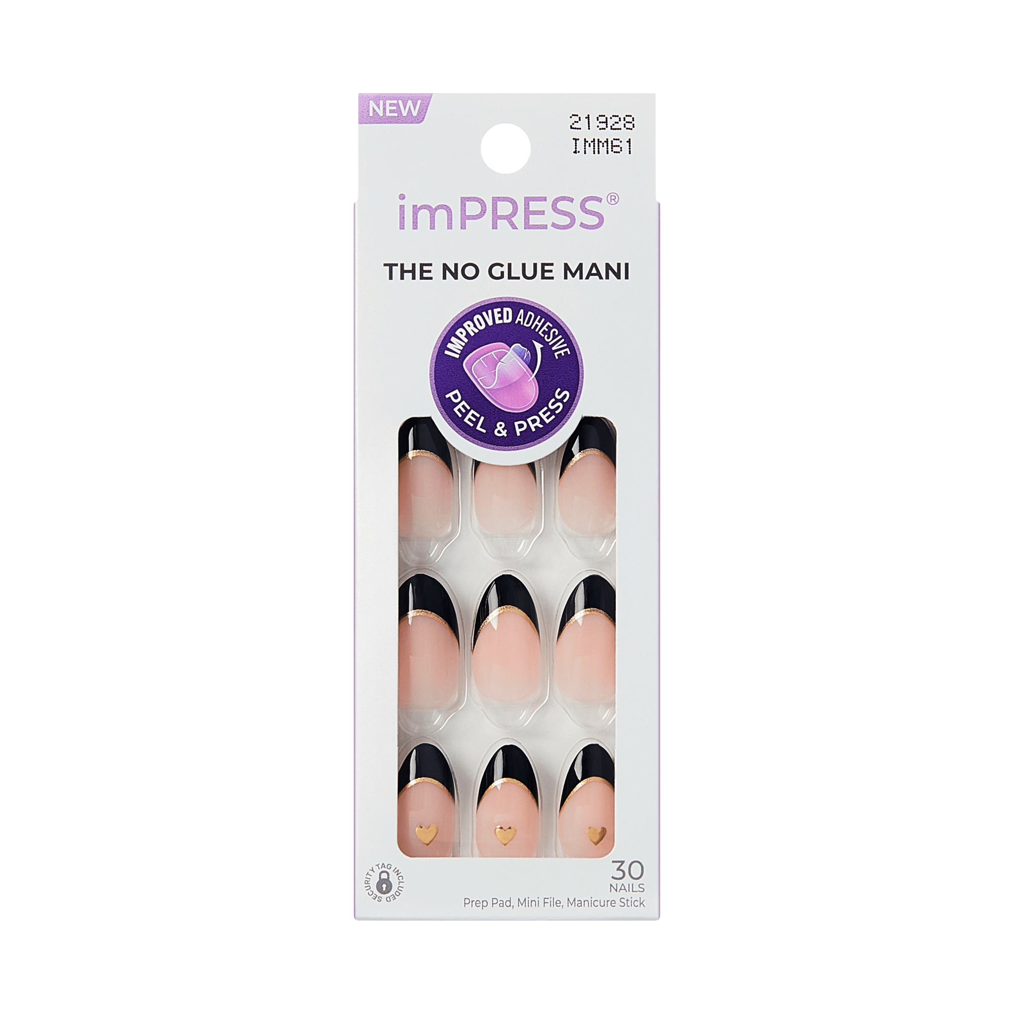 impress-design-no-glue-fake-press-on-nails-positive-black-french-tip-medium-almo image 7