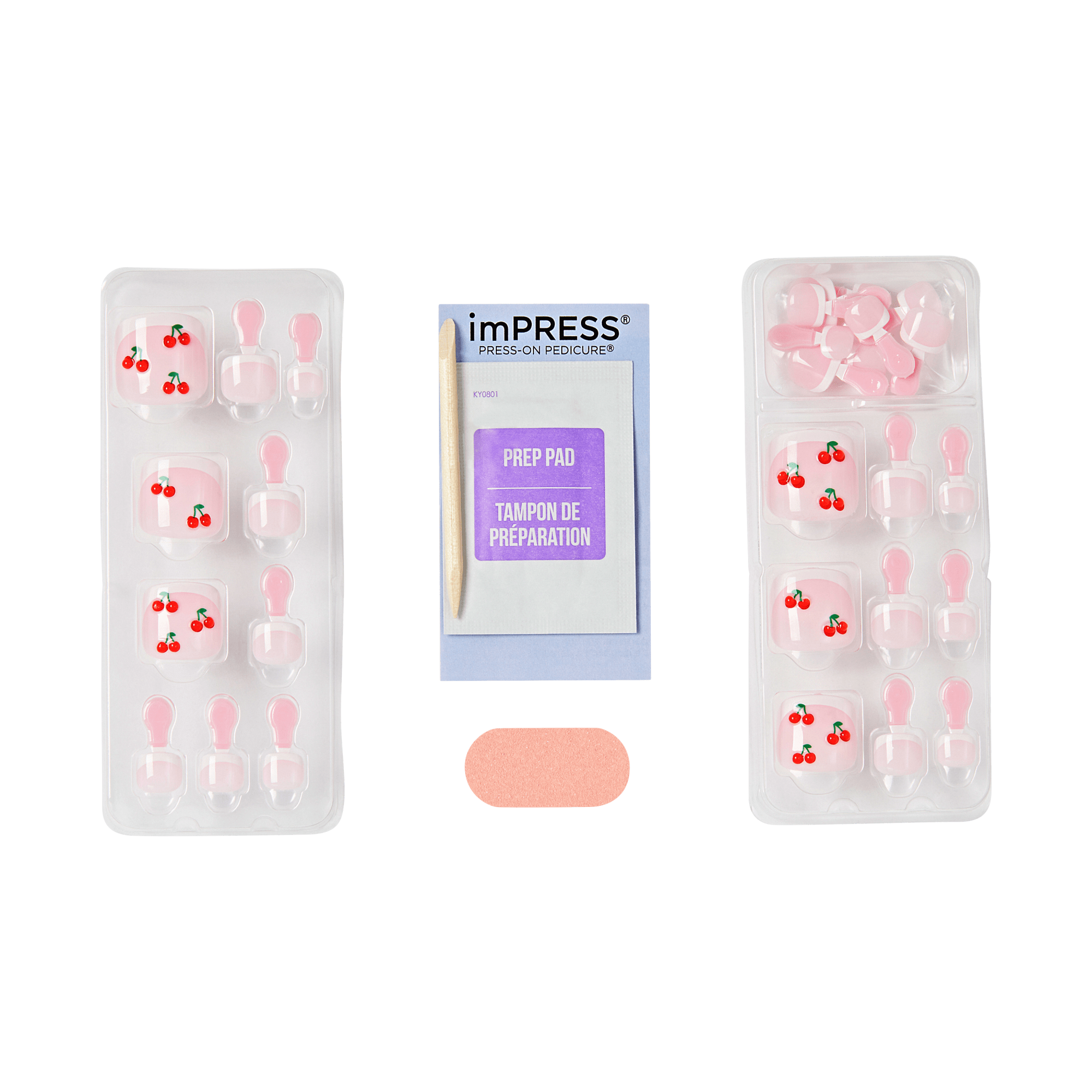 impress-design-sweet-life-no-glue-press-on-toenails-french-cherry-design-short-s image 5