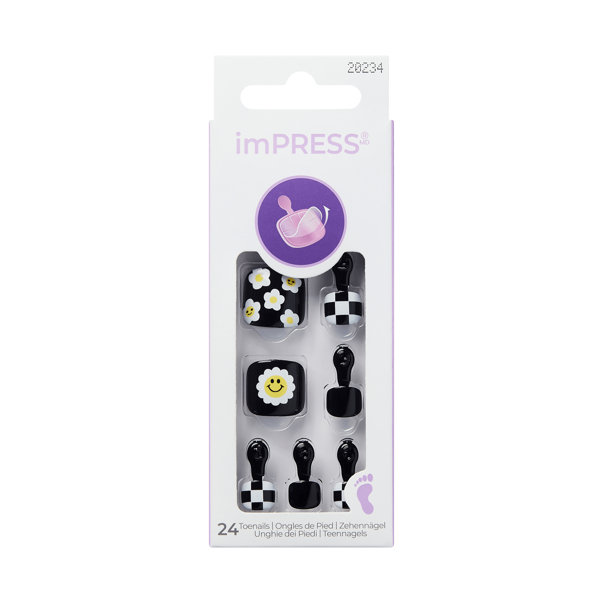 impress-cool-it-down-design-no-glue-press-on-toenails-black-short-squoval image 6