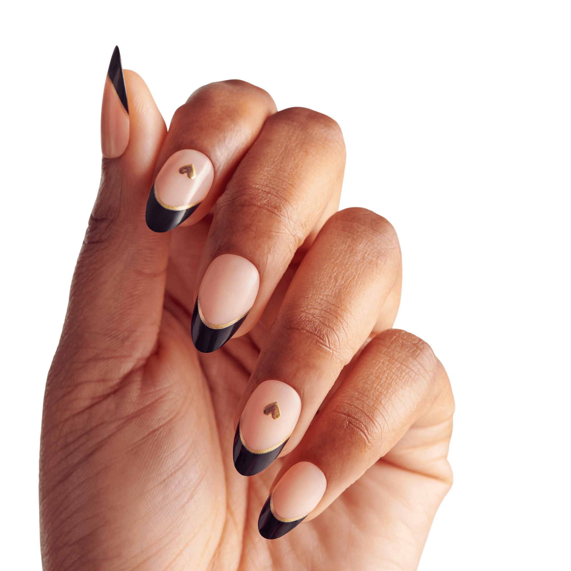 impress-design-no-glue-fake-press-on-nails-positive-black-french-tip-medium-almo image 4
