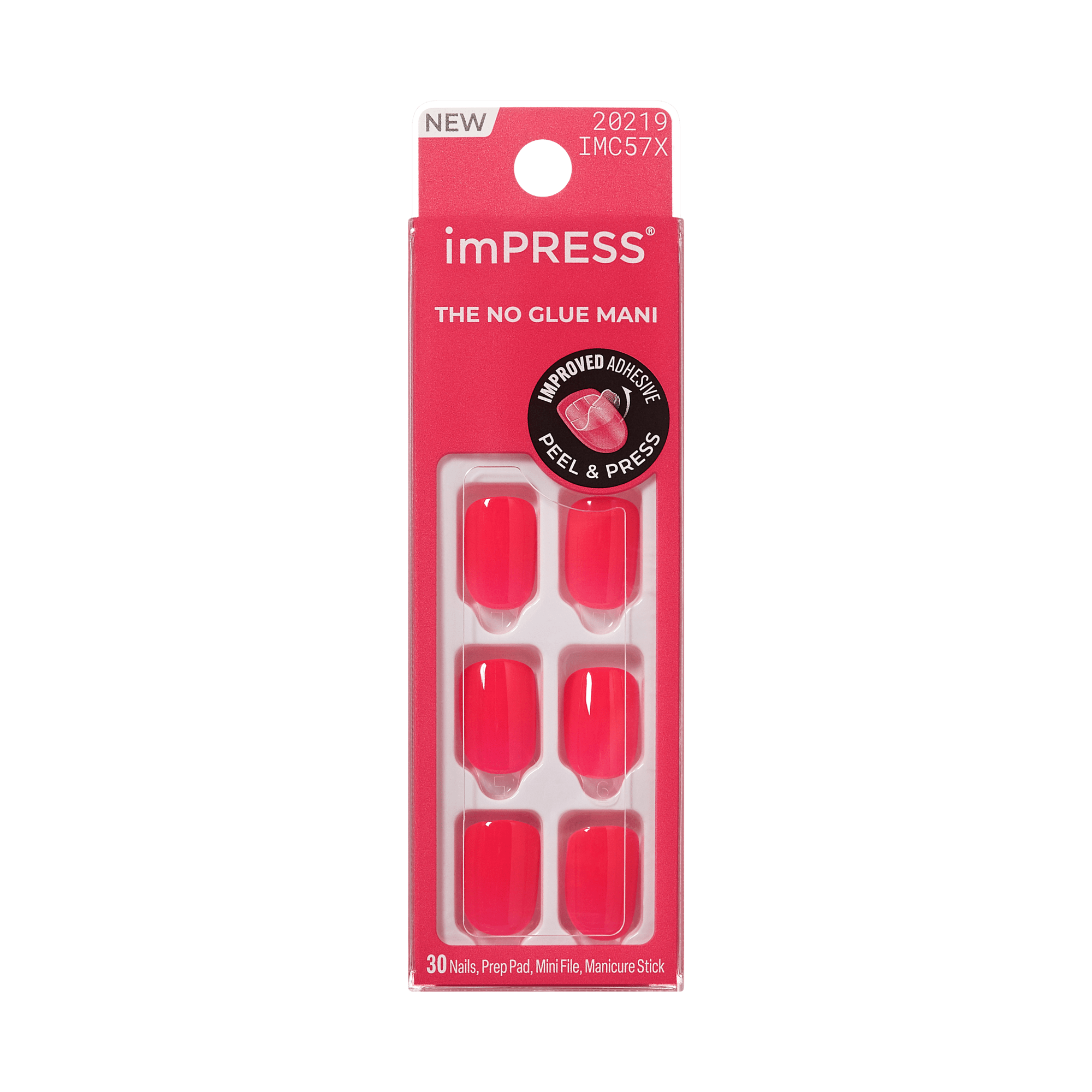 impress-color-no-glue-press-on-nails-melting-solid-pink-short-squoval-30-count image 7