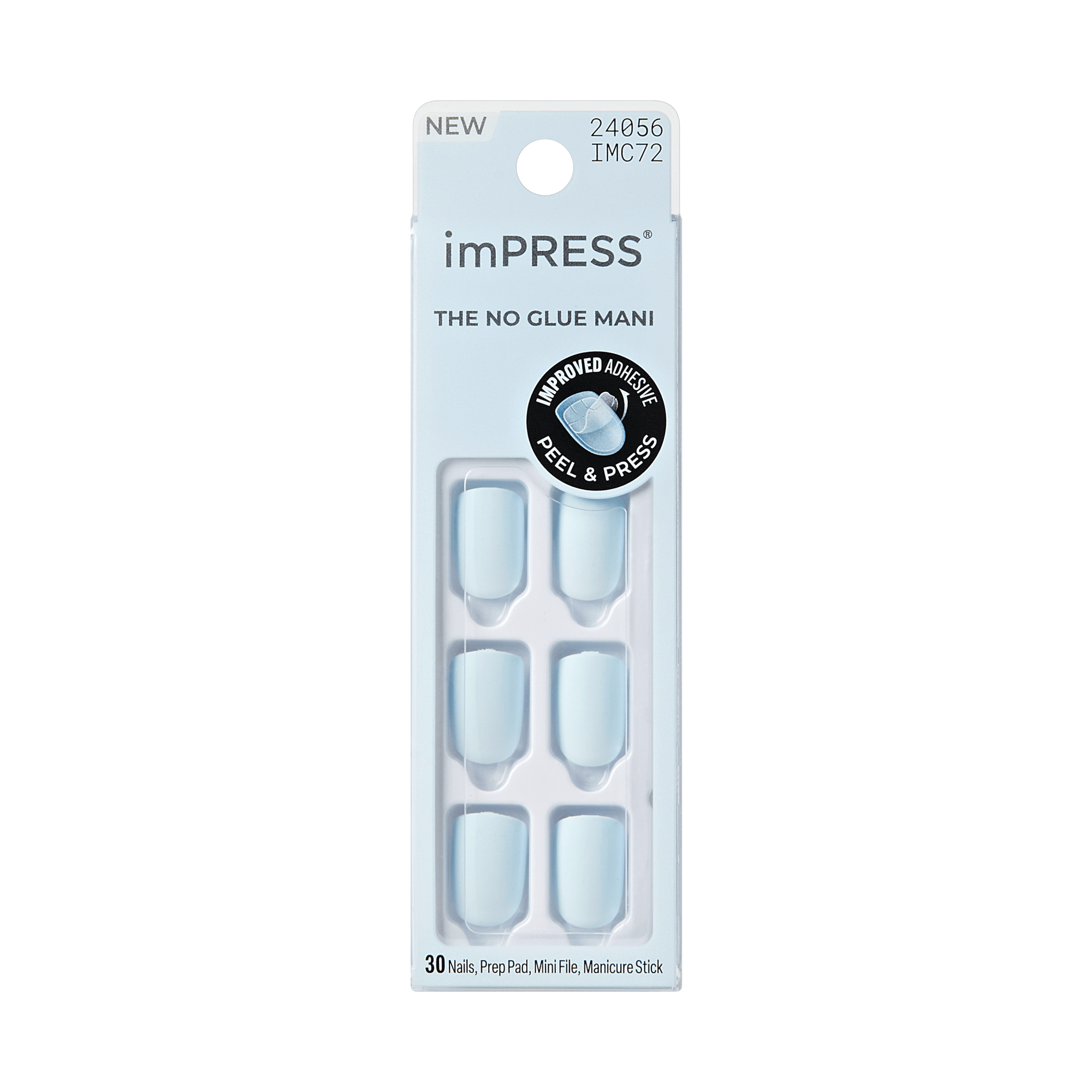 impress-color-no-glue-press-on-nails-loom-solid-blue-short-squoval image 7