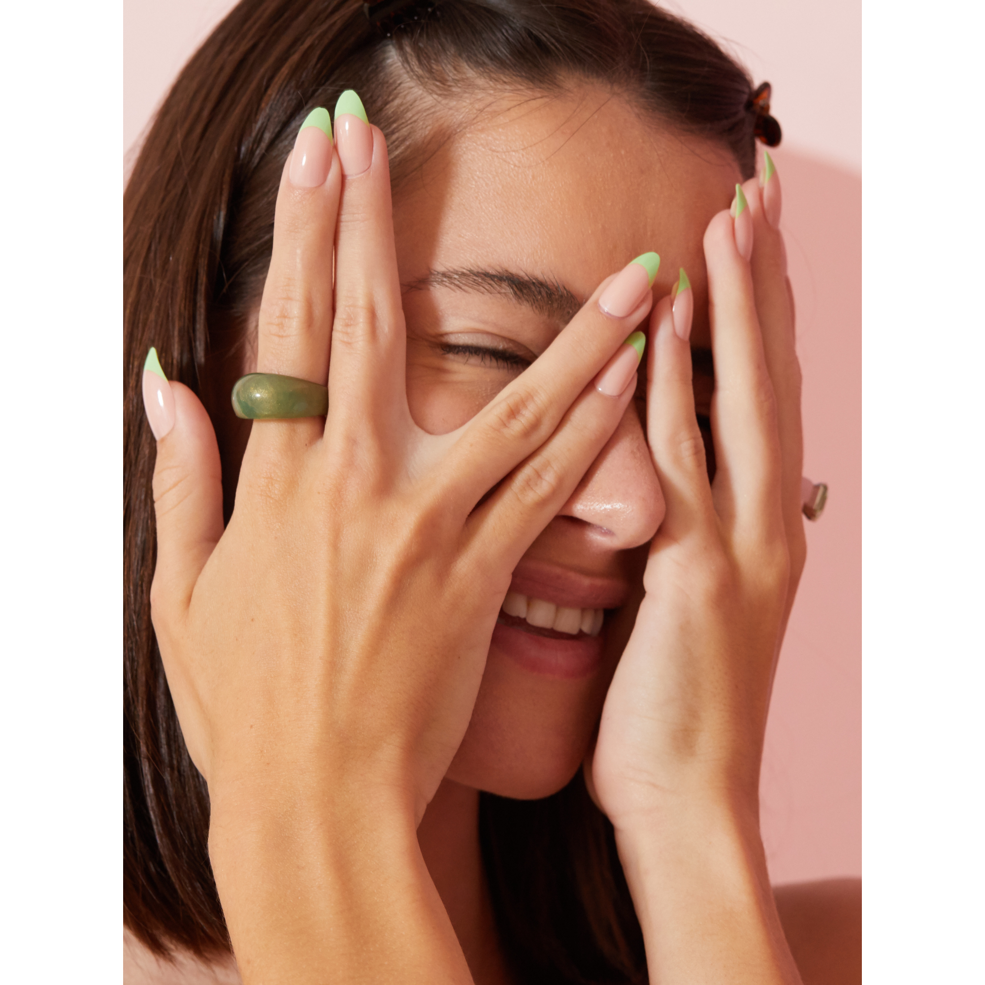 paintlab-green-apple-almond-press-on-nails-with-vibrant-green-french-tips image 5
