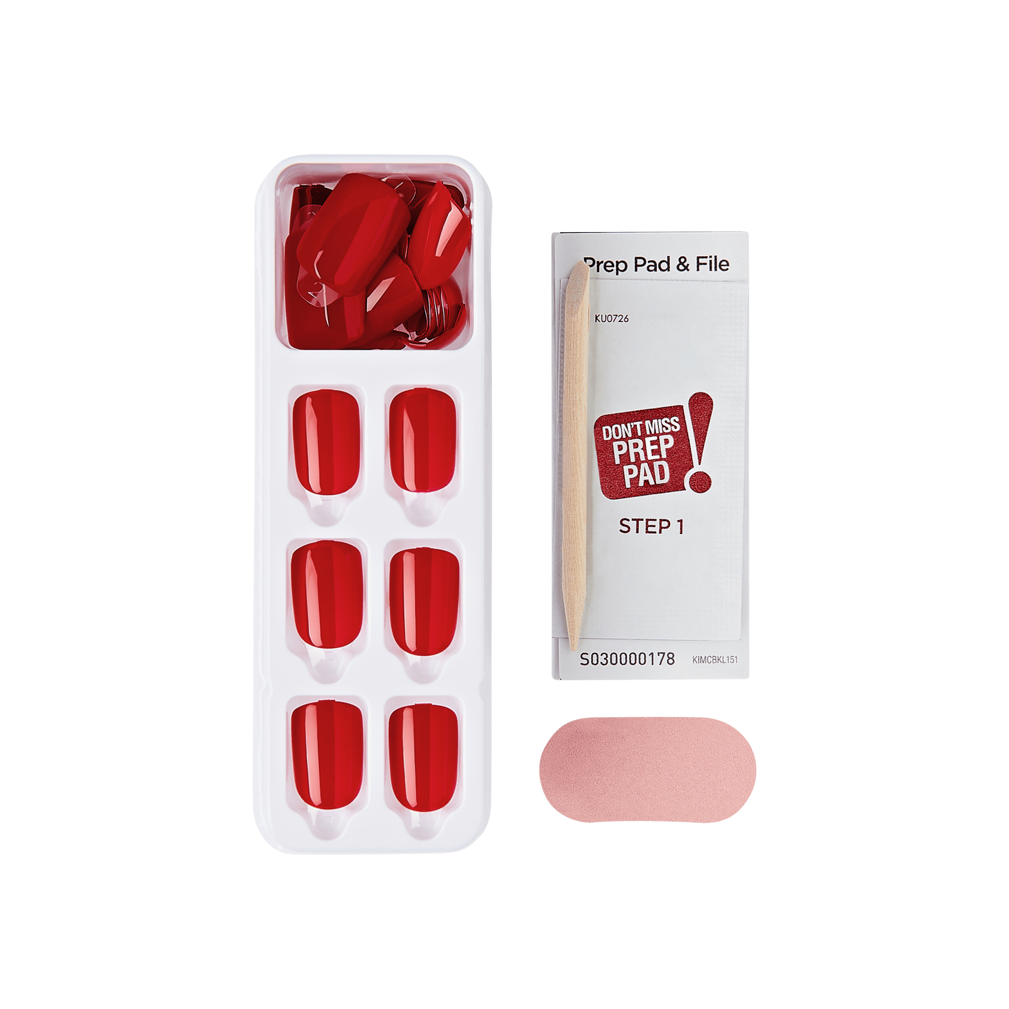 impress-color-no-glue-fake-press-on-nails-golden-harvest-solid-red-short-squoval image 3