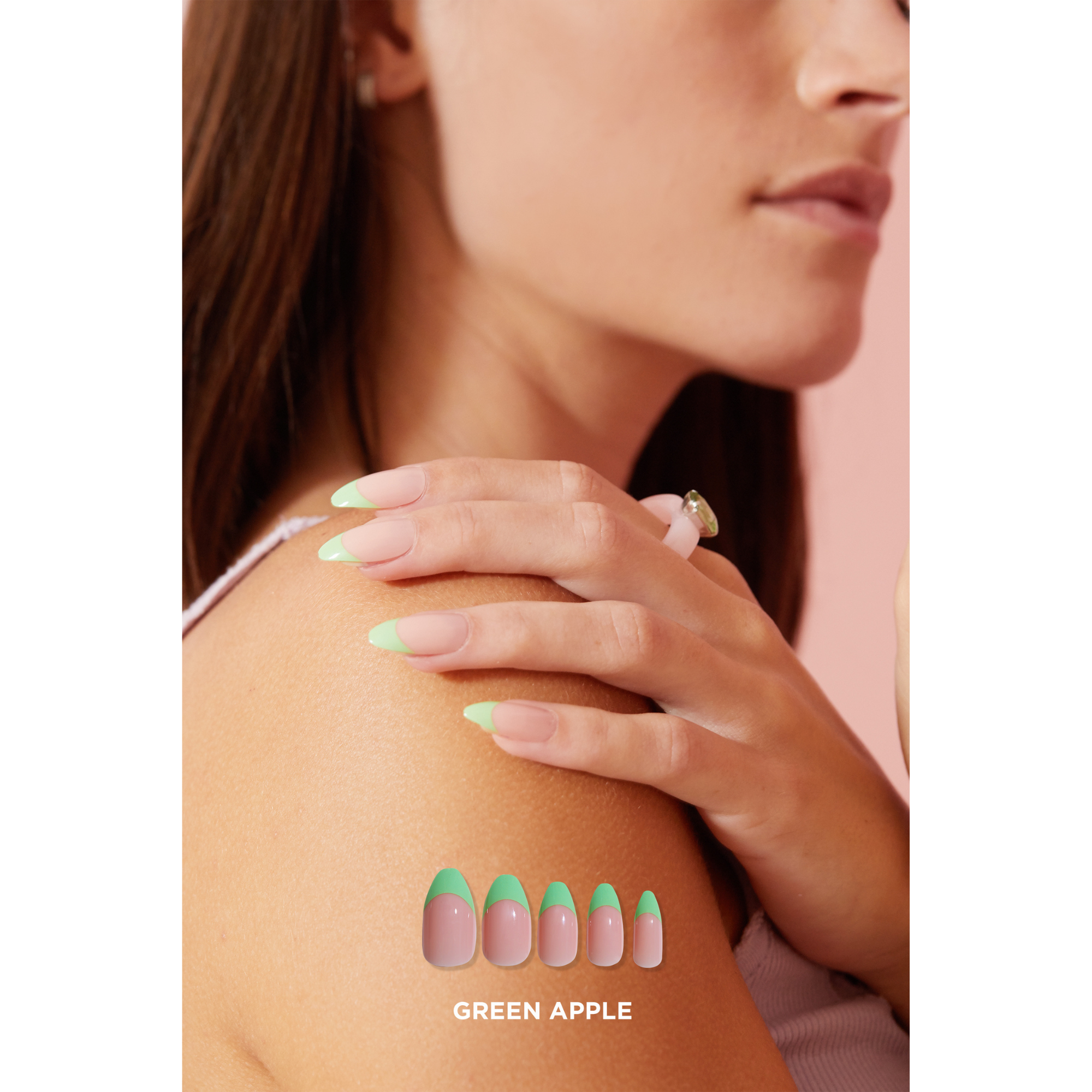 paintlab-green-apple-almond-press-on-nails-with-vibrant-green-french-tips image 4