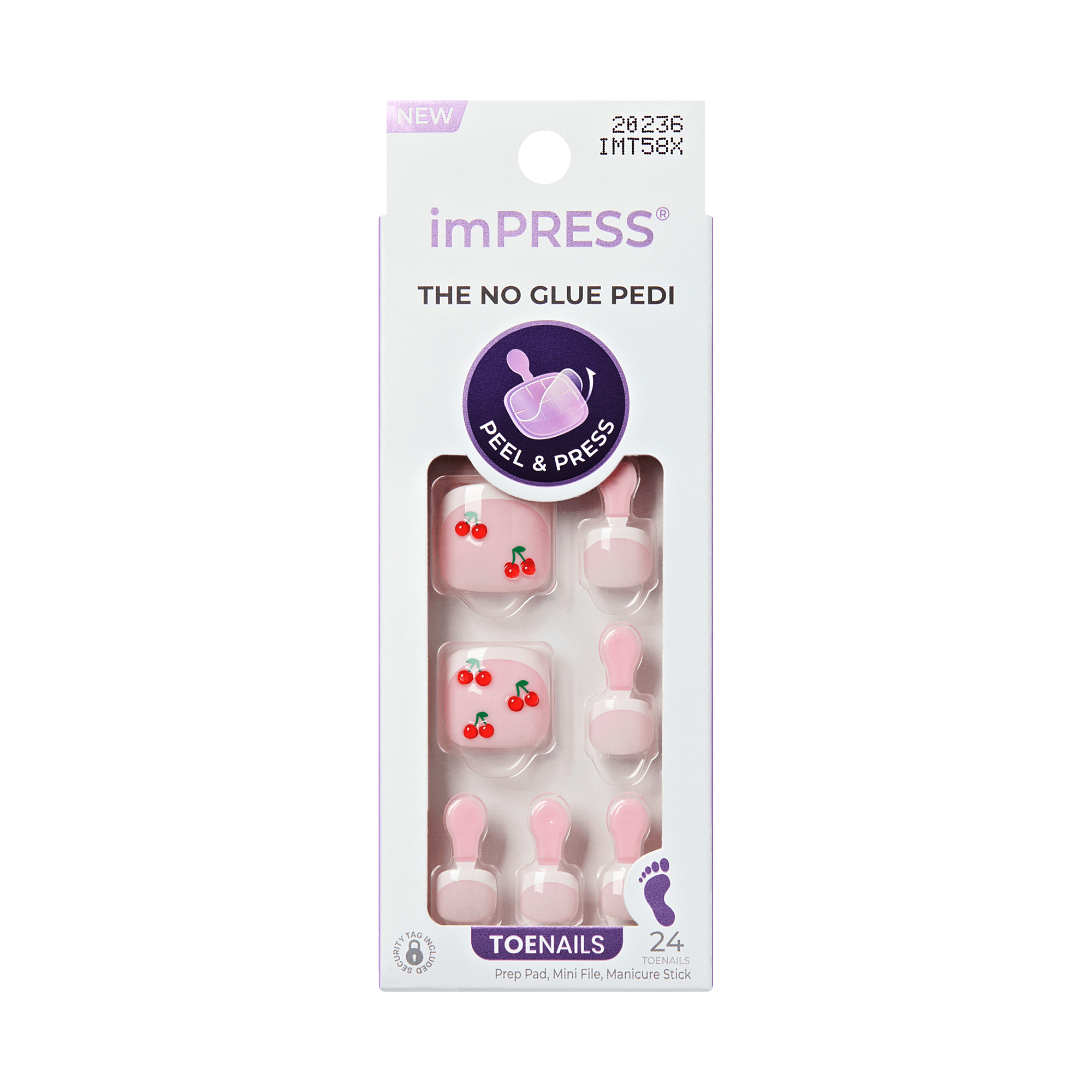 impress-design-sweet-life-no-glue-press-on-toenails-french-cherry-design-short-s image 7