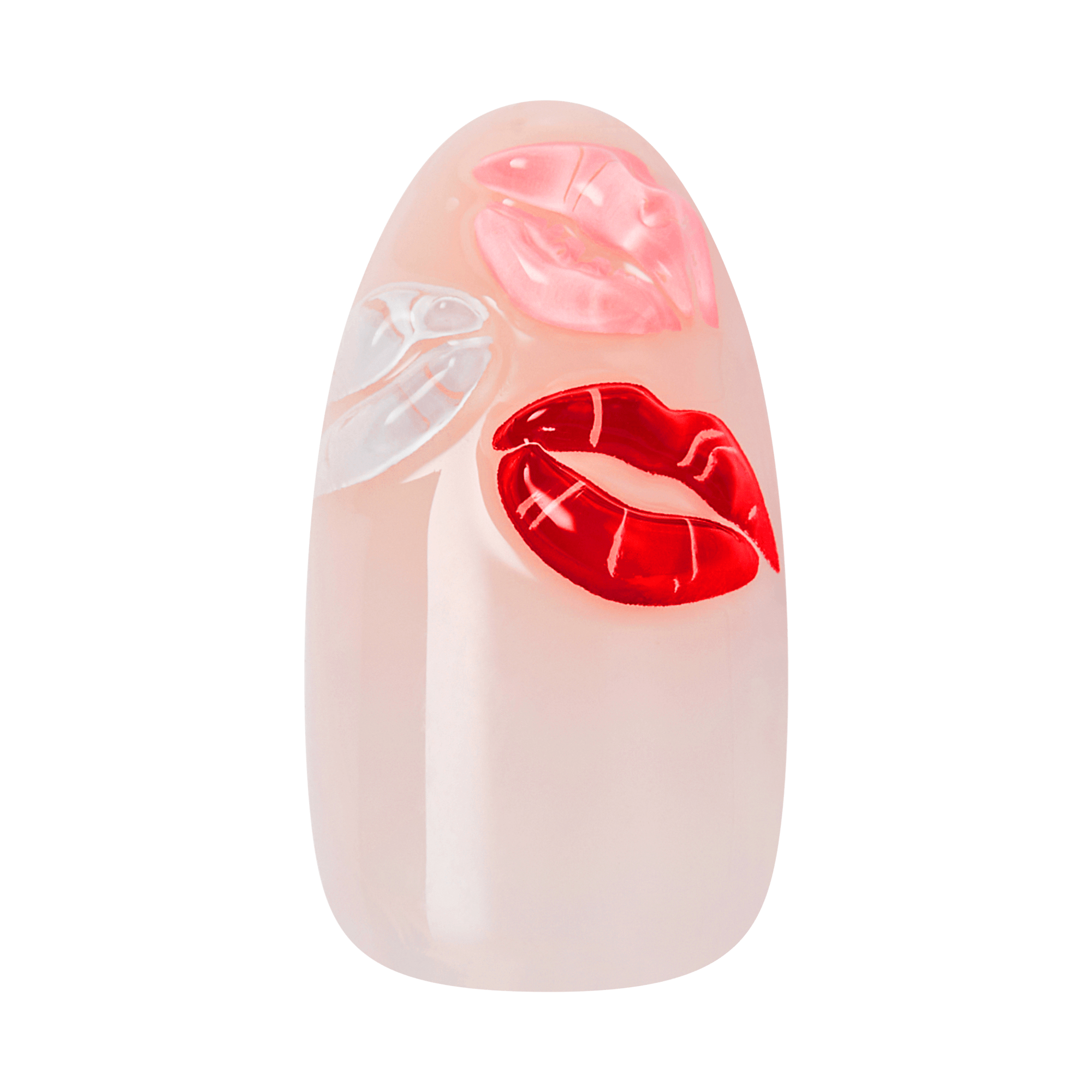 impress-no-glue-press-on-nails-lover-3d-lip-print-french-design-red-pink-medium- image 6