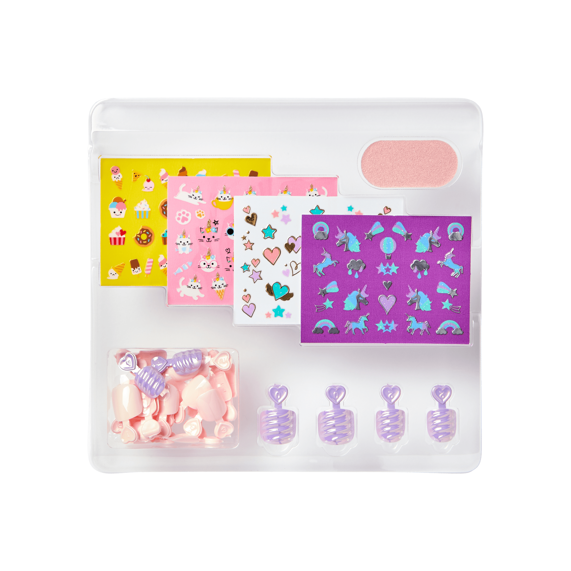 impress-nail-artist-kit-for-kids-pink-squoval-press-on-nails-with-stickers image 4