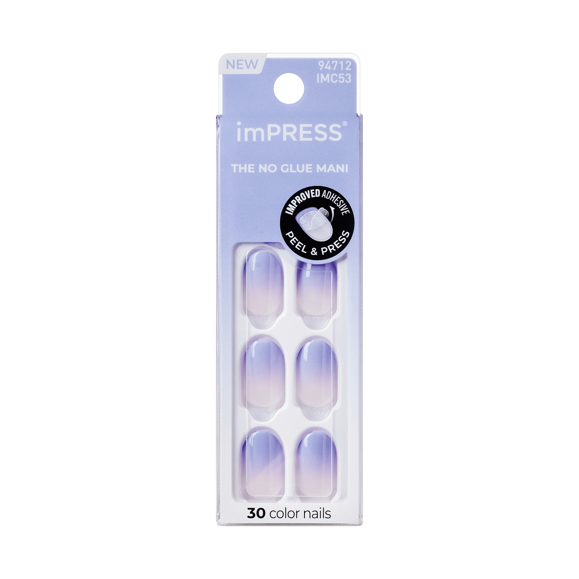impress-color-no-glue-press-on-nails-friendzone-ombre-purple-design-short-oval-3 image 7