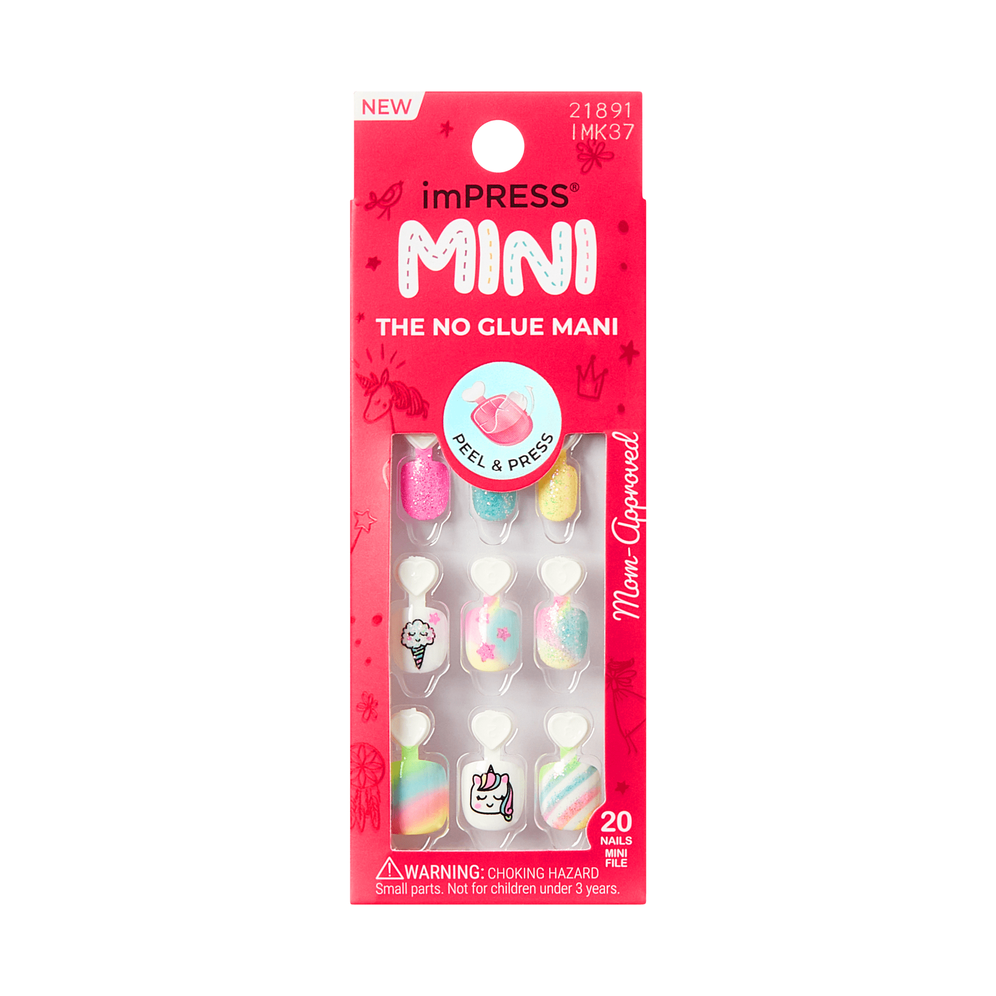 impress-kids-no-glue-press-on-nails-berry-best-multicolor-short-squoval-20-count image 6