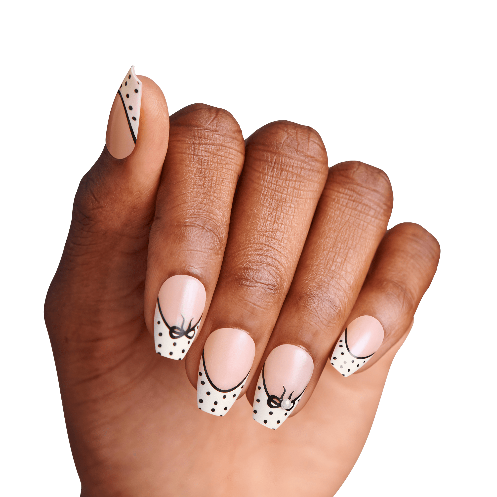 impress-design-no-glue-fake-press-on-nails-leafy-black-white-french-coffin-mediu image 4