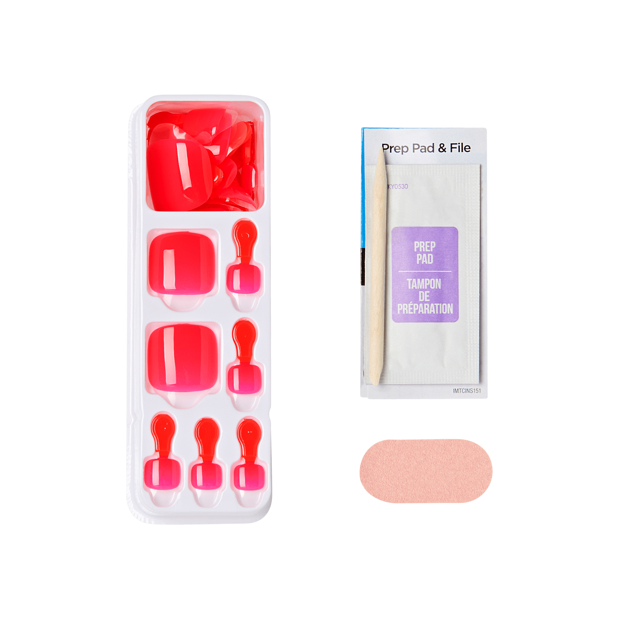impress-color-no-glue-fake-press-on-toenails-cherry-on-top-solid-pink-short-squo image 4