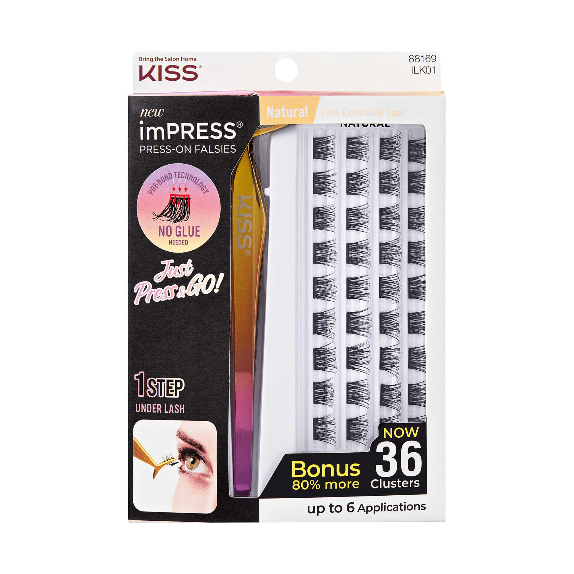 impress-falsies-starter-kit-pre-glued-false-eyelashes-36-clusters-with-applicato image 1