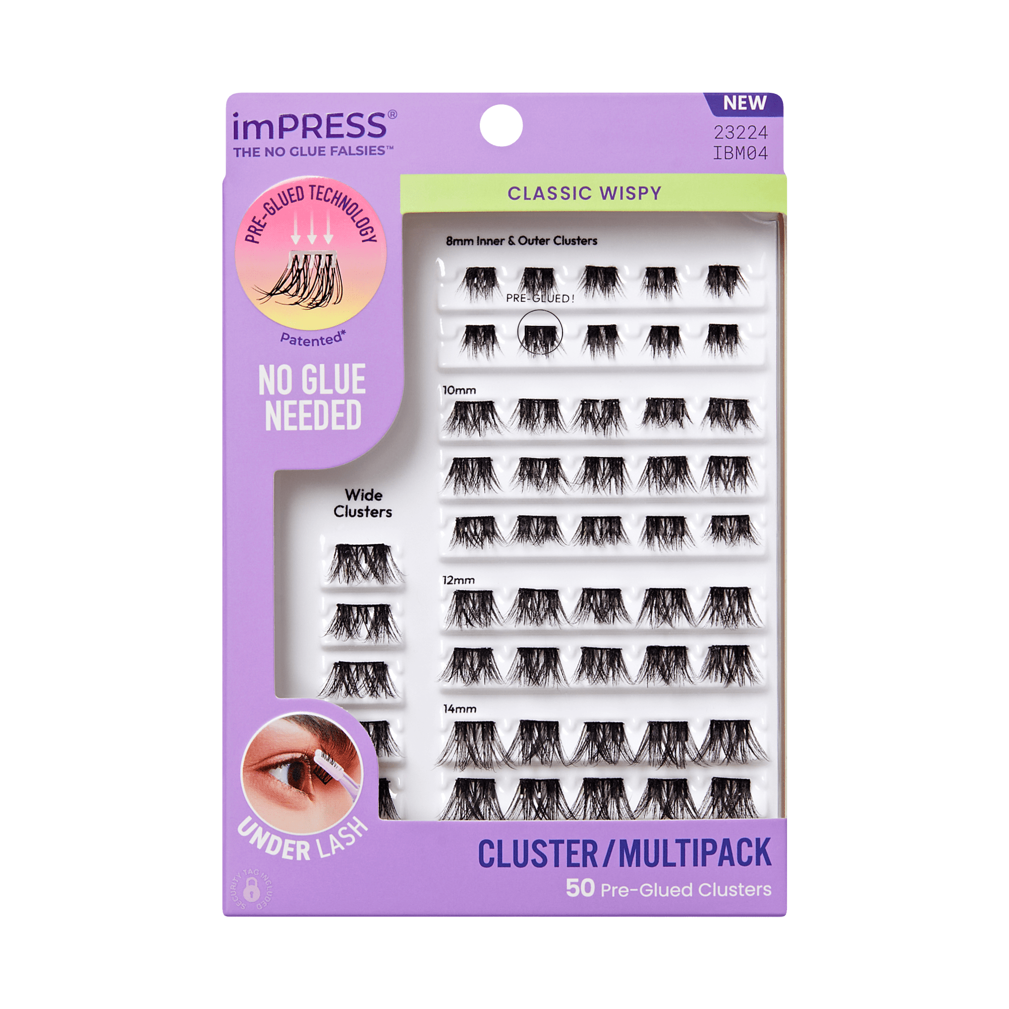 impress-falsies-pre-glued-false-eyelashes-multipack-classic-wispy-50-lash-cluste image 1