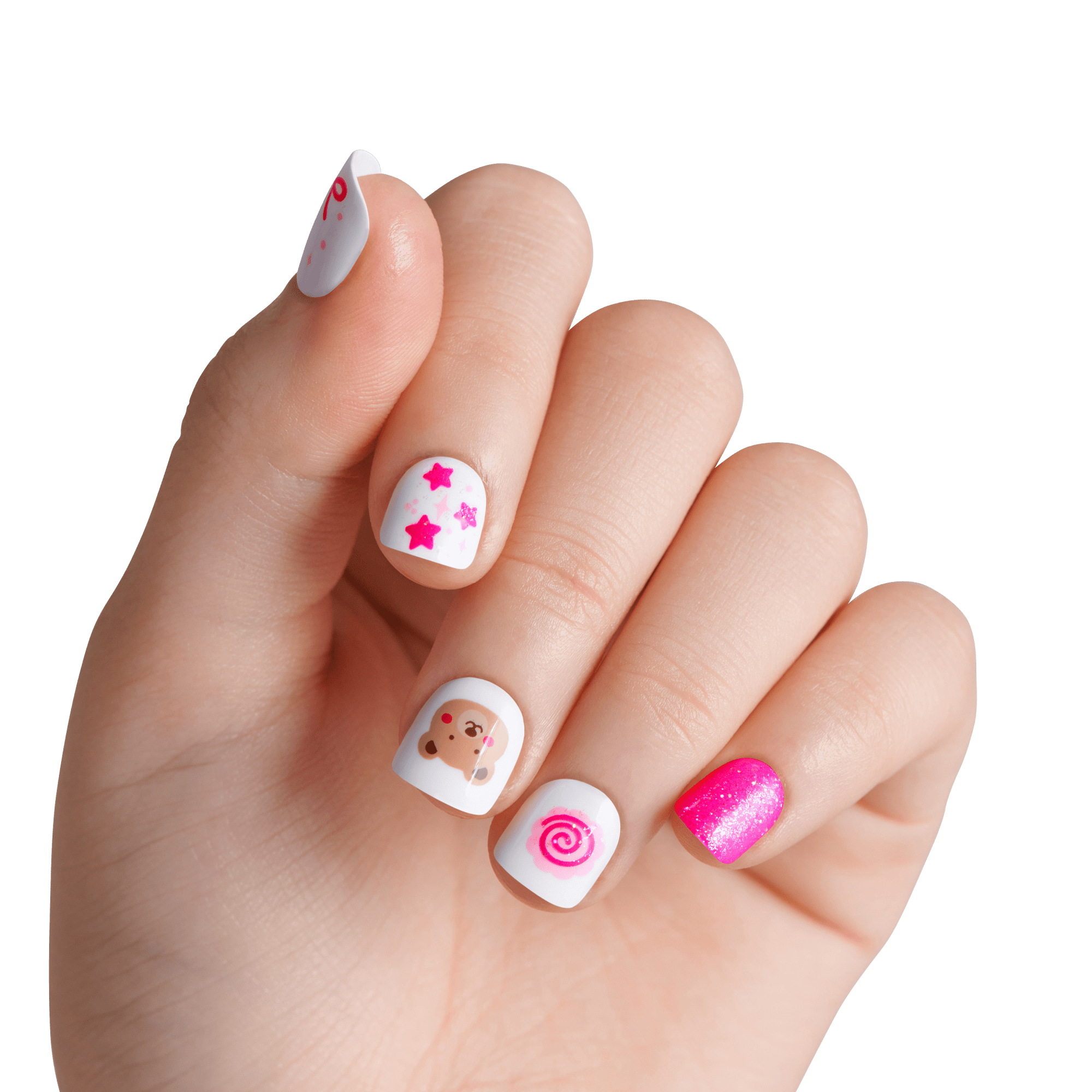impress-kids-no-glue-fake-press-on-nails-my-girl-pink-squoval-kids-manicure image 3