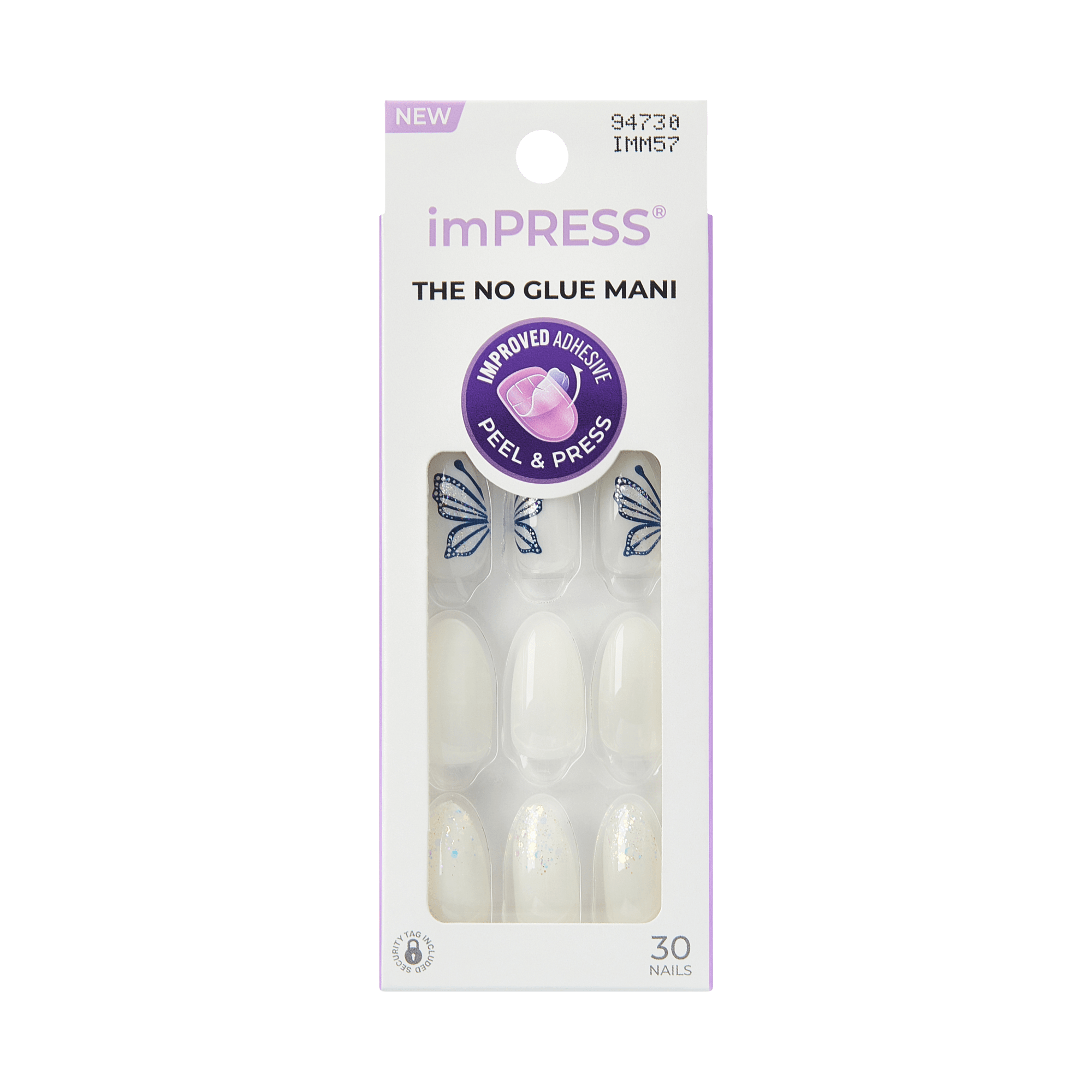 impress-design-no-glue-press-on-nails-dazzle-white-medium-almond-30-nails image 7