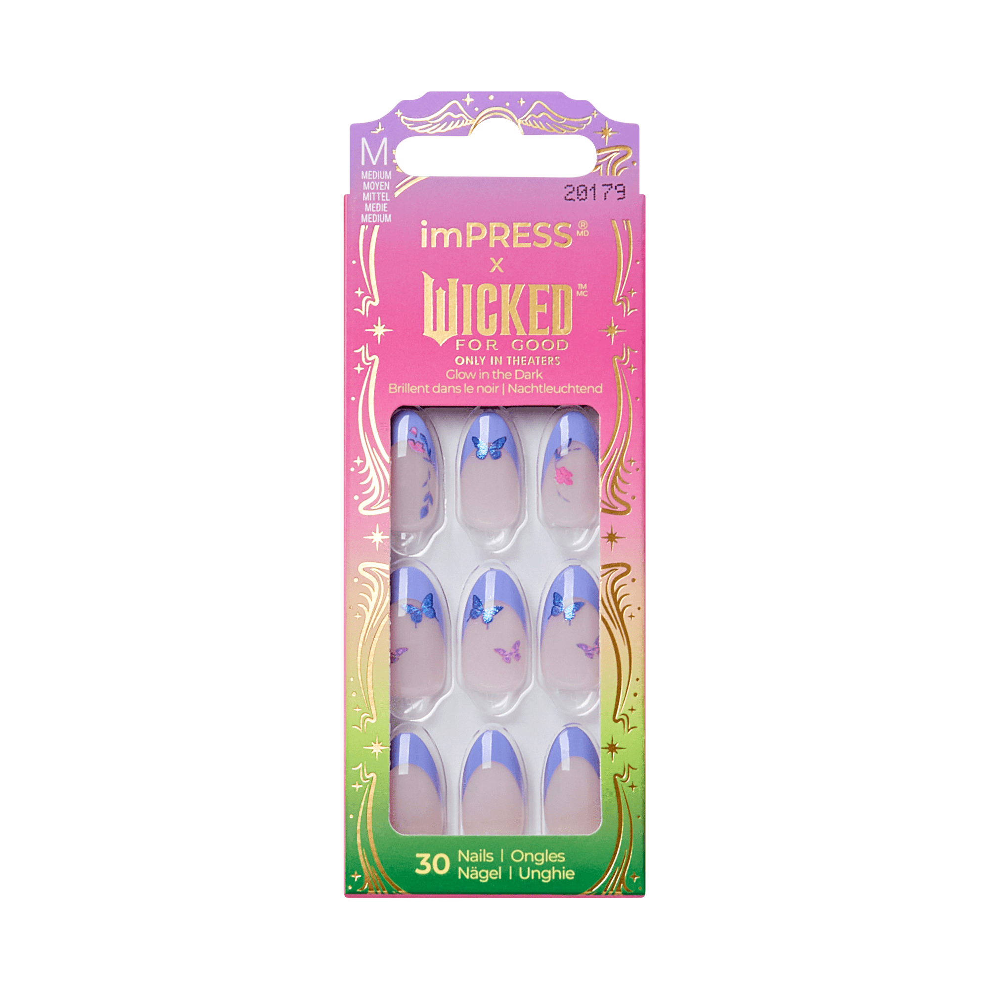 impress-x-wicked-for-good-glinda-upland-press-on-nails-purple-french-almond-medi image 8