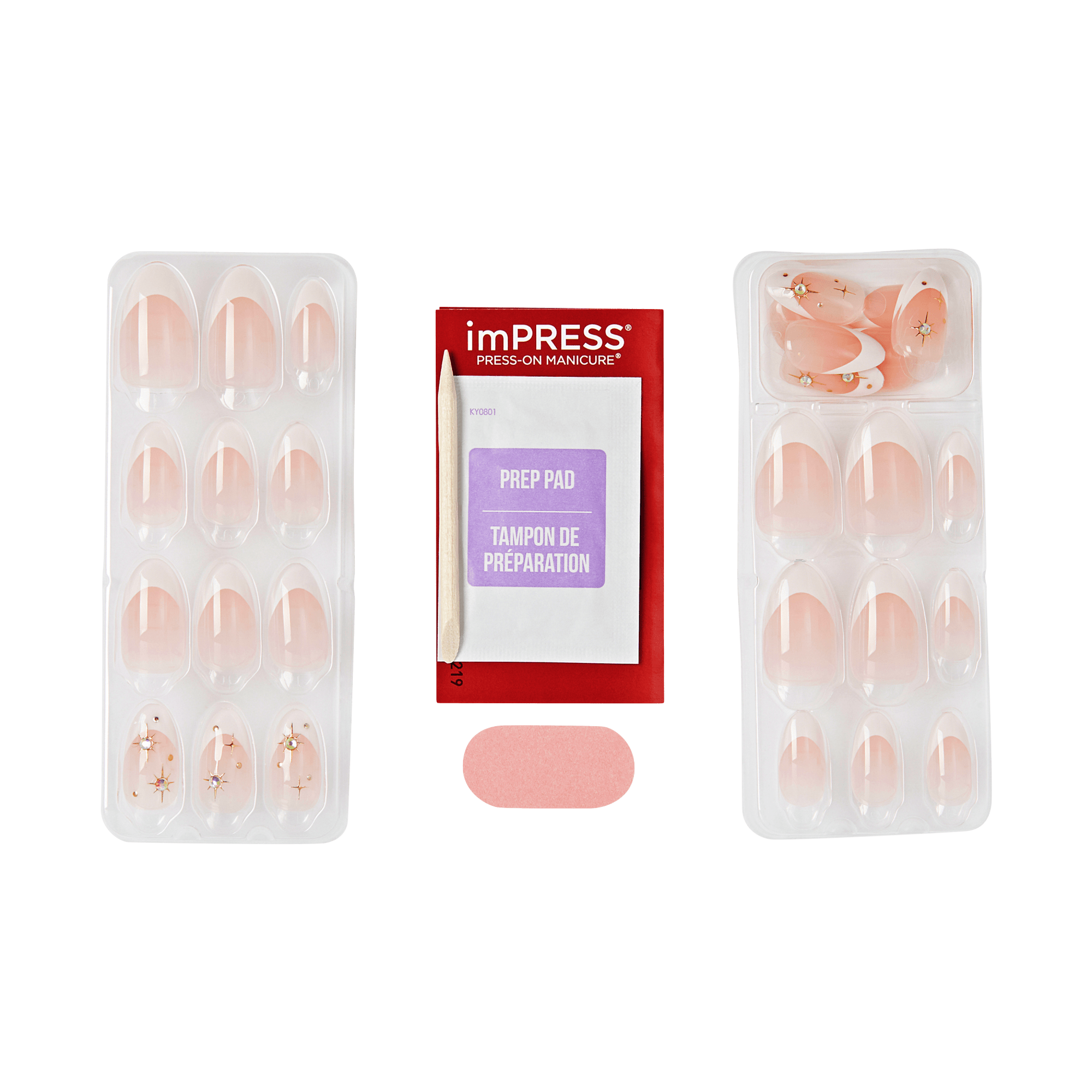 impress-star-player-no-glue-press-on-nails-3d-jewel-french-white-medium-almond-m image 4