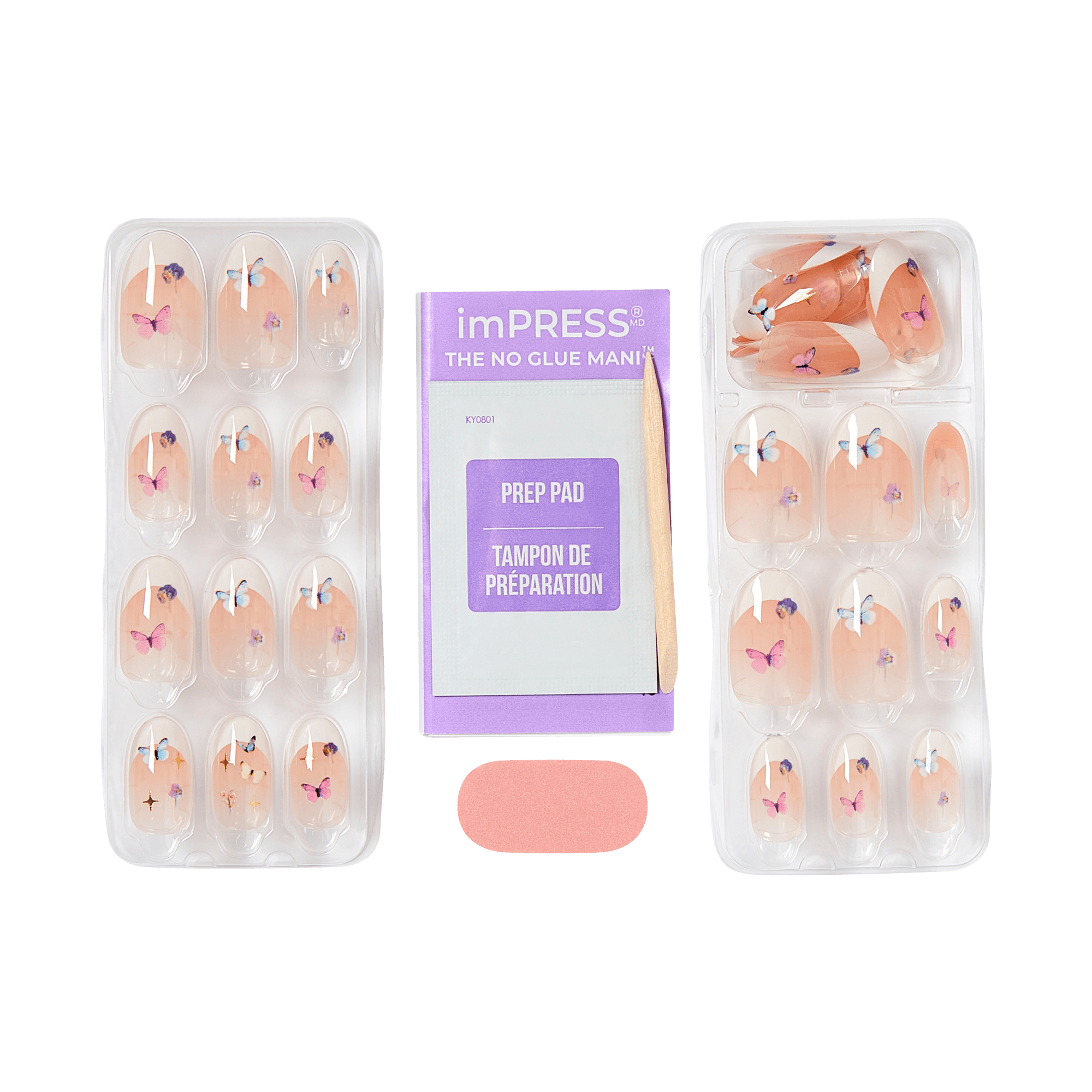 impress-elegance-no-glue-press-on-nails-french-design-oval-medium-multicolor image 4