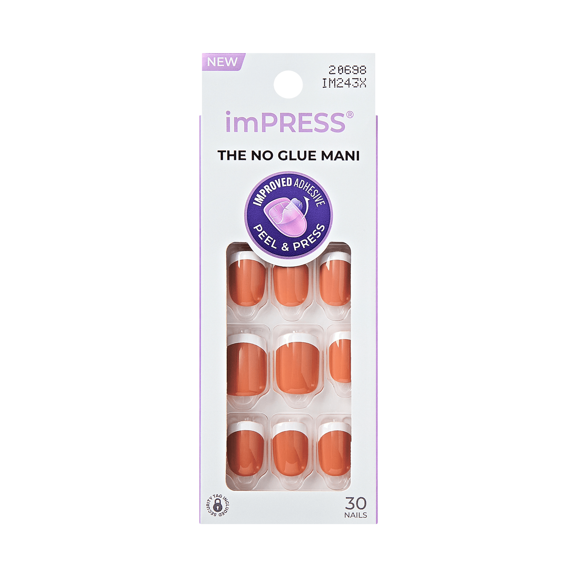 impress-chatoyer-no-glue-press-on-nails-brown-french-design-short-squoval-30-cou image 5