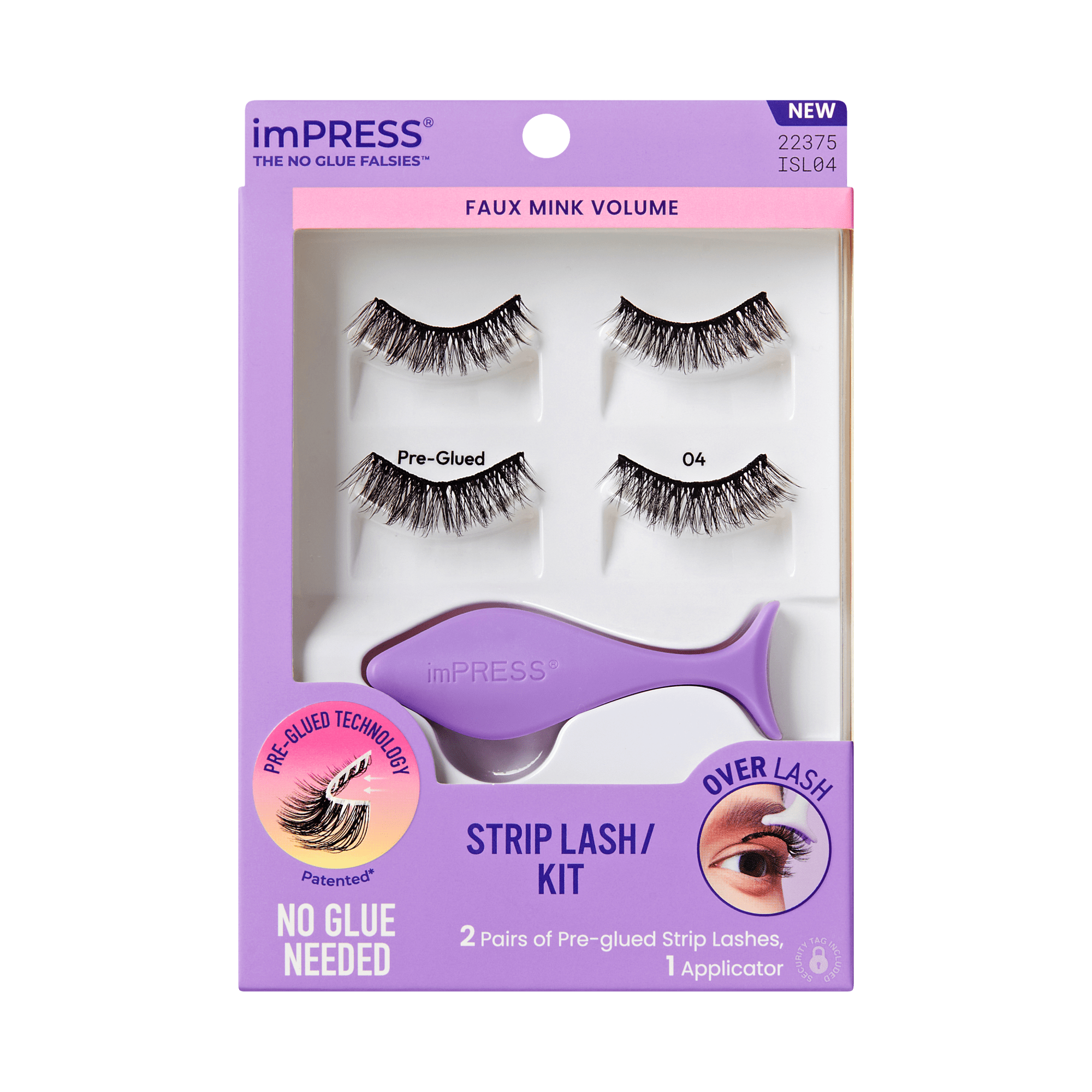 impress-falsies-pre-glued-strip-false-eyelashes-starter-kit-faux-mink-volume-12m image 1