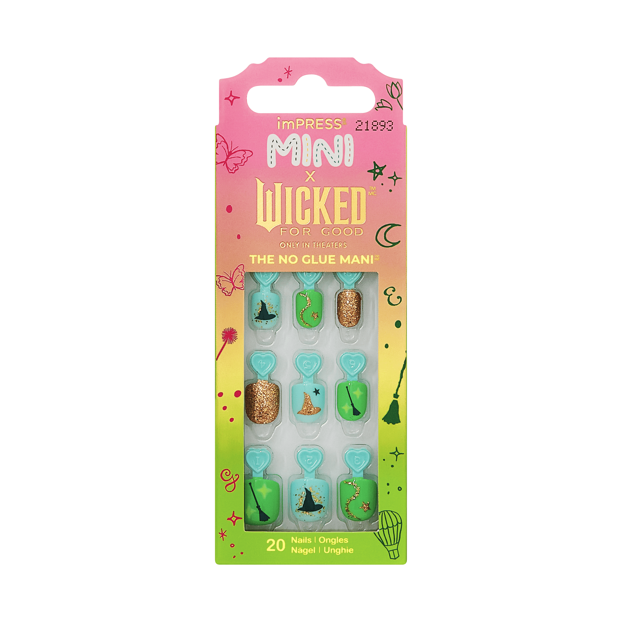 impress-mini-x-wicked-for-good-press-on-nails-perfect-duet-green-kids-squoval image 6