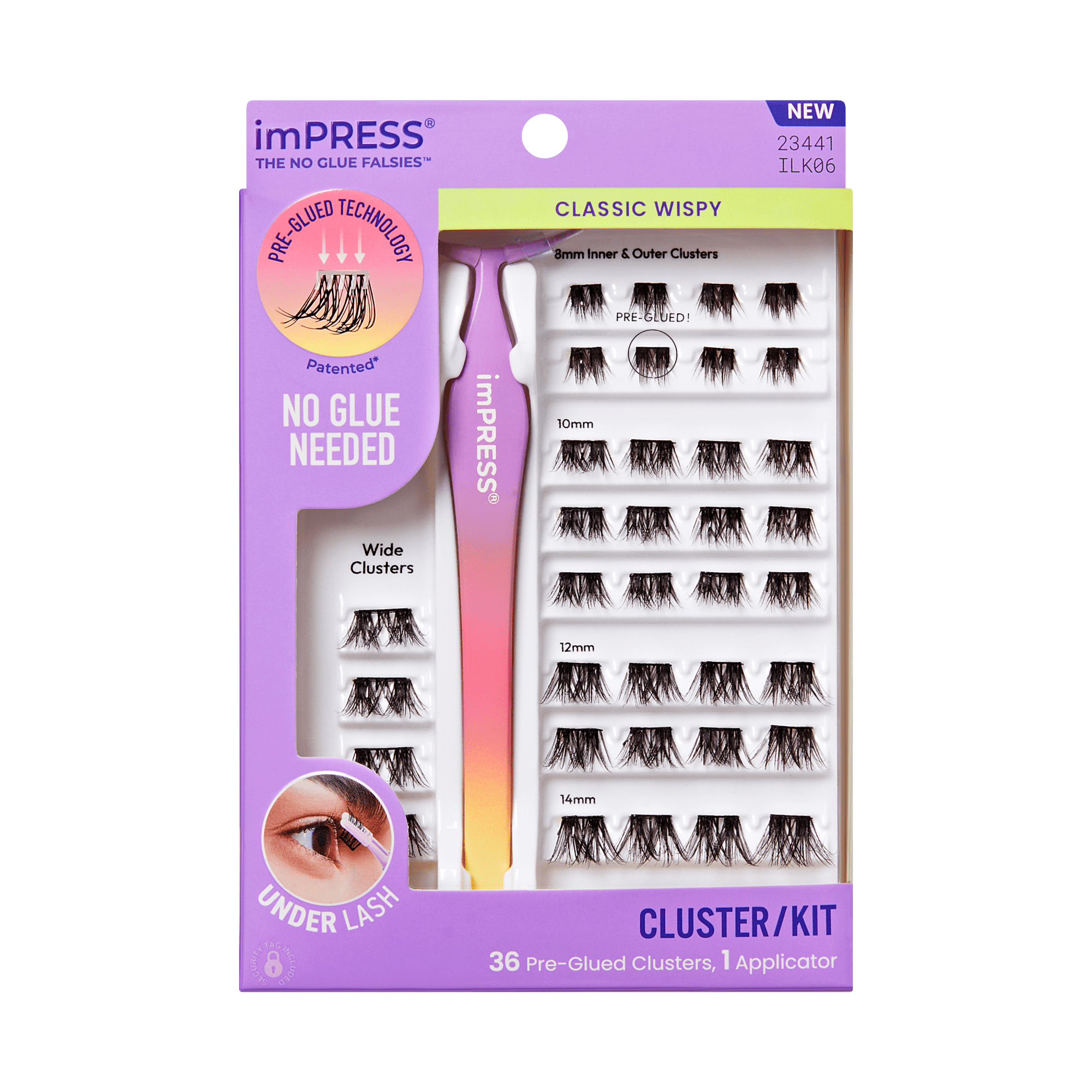 impress-classic-wispy-pre-glued-false-eyelashes-starter-kit-36-lash-clusters-wit image 1