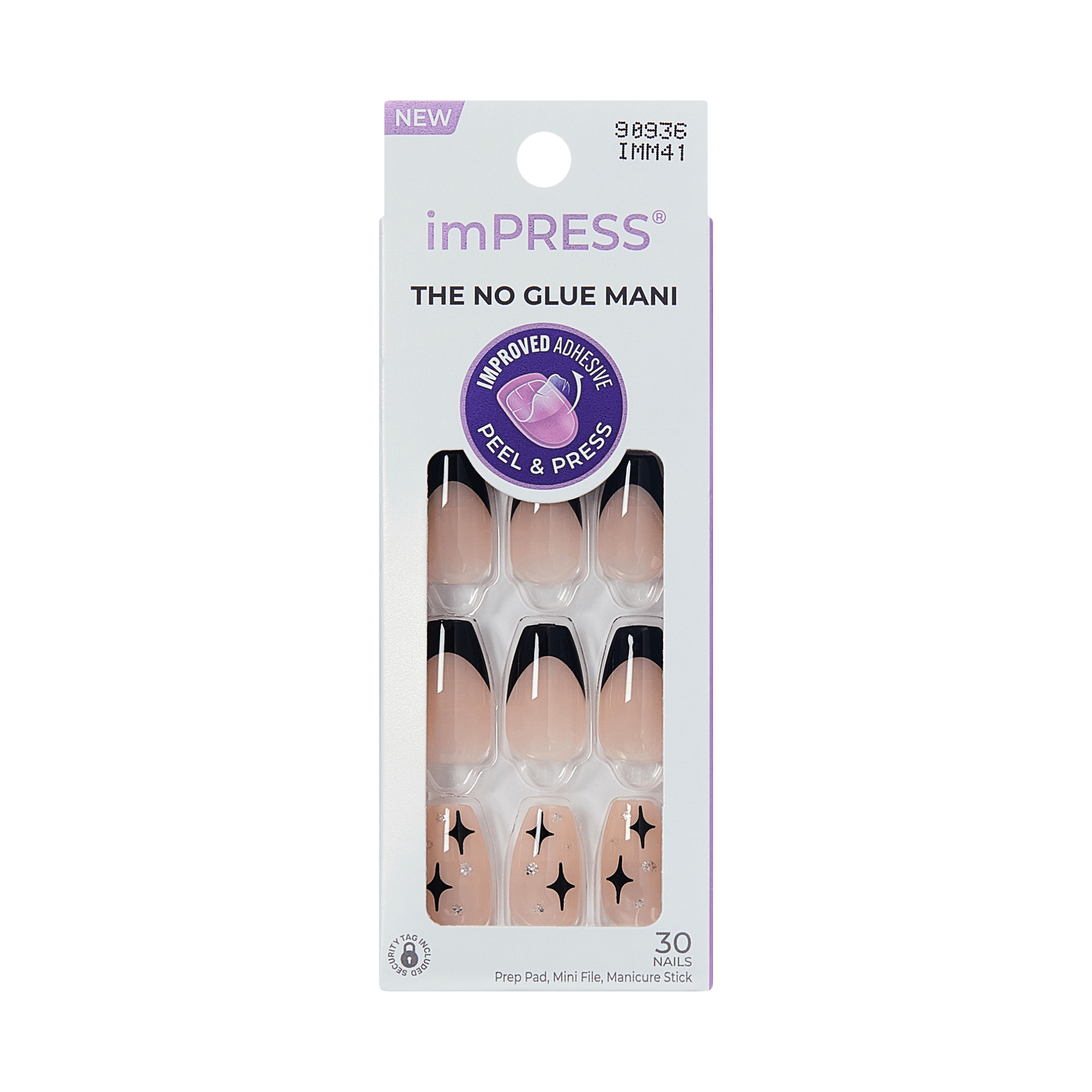 impress-design-press-on-nails-for-the-night-black-french-tip-medium-coffin image 5