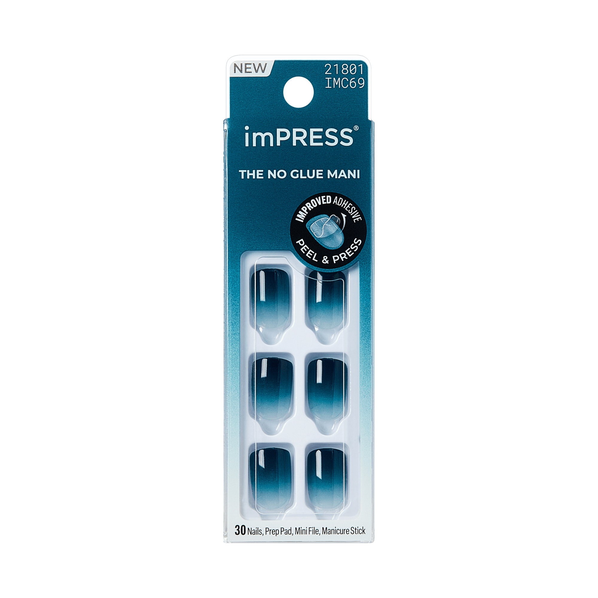 impress-velvet-breeze-no-glue-press-on-nails-solid-blue-short-squoval-manicure image 6