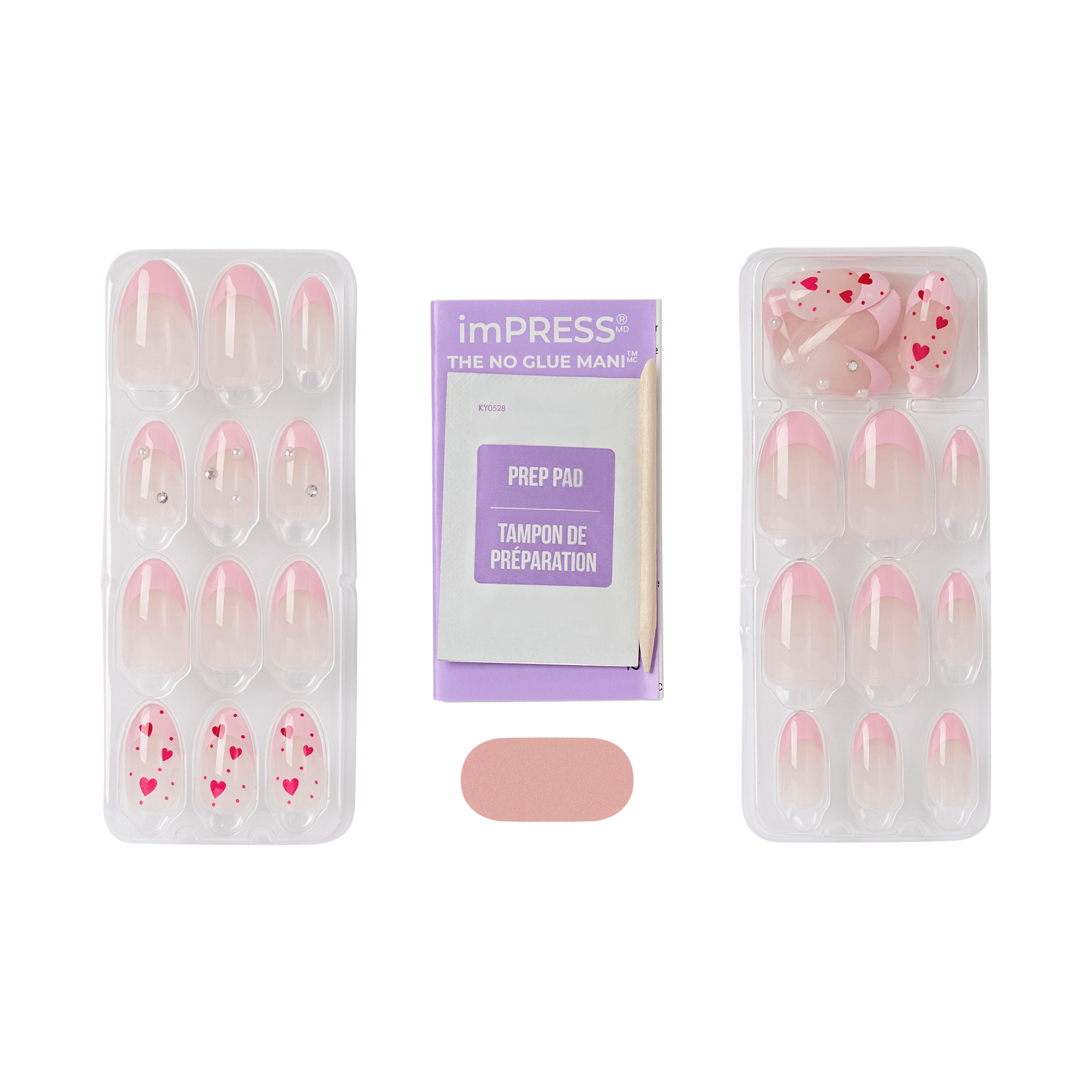 impress-still-the-one-no-glue-press-on-nails-3d-jewel-french-design-pink-medium- image 5