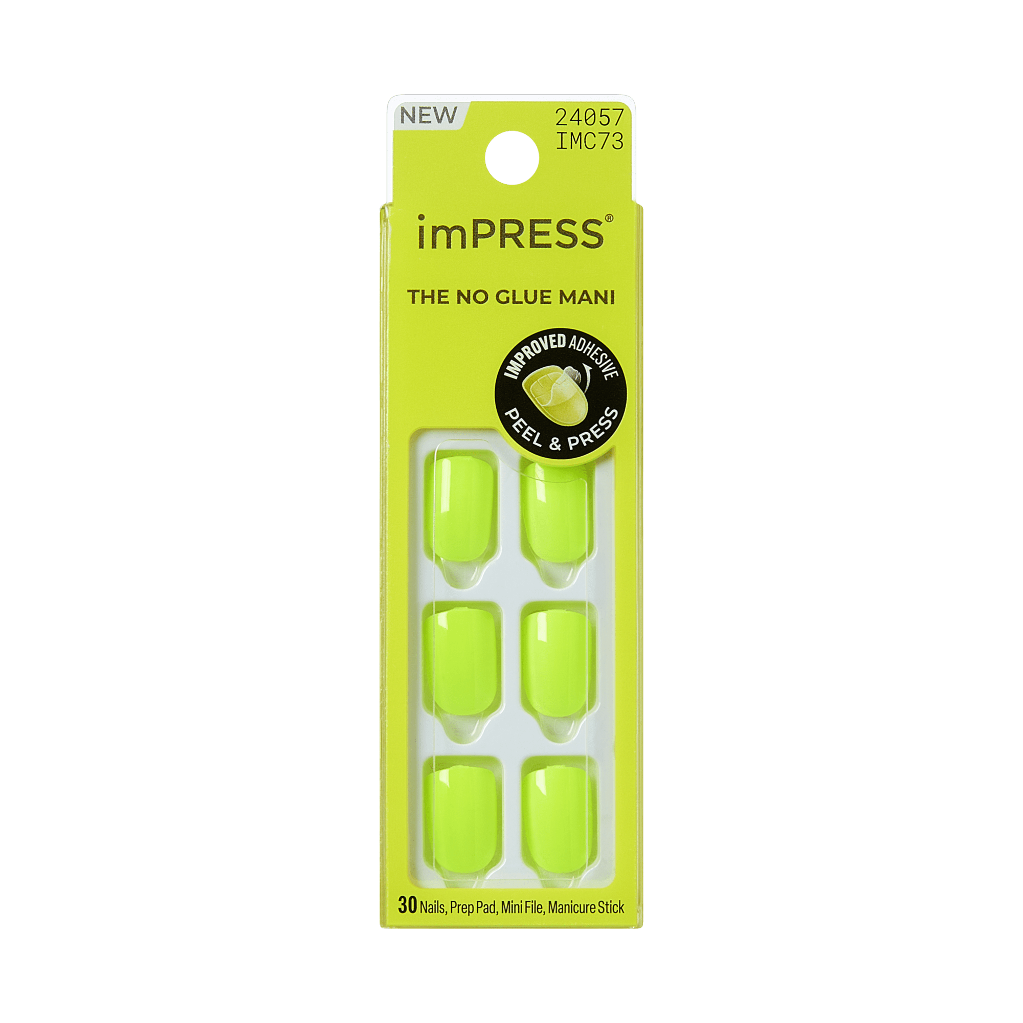 impress-color-no-glue-fake-press-on-nails-brillix-solid-yellow-short-squoval image 5
