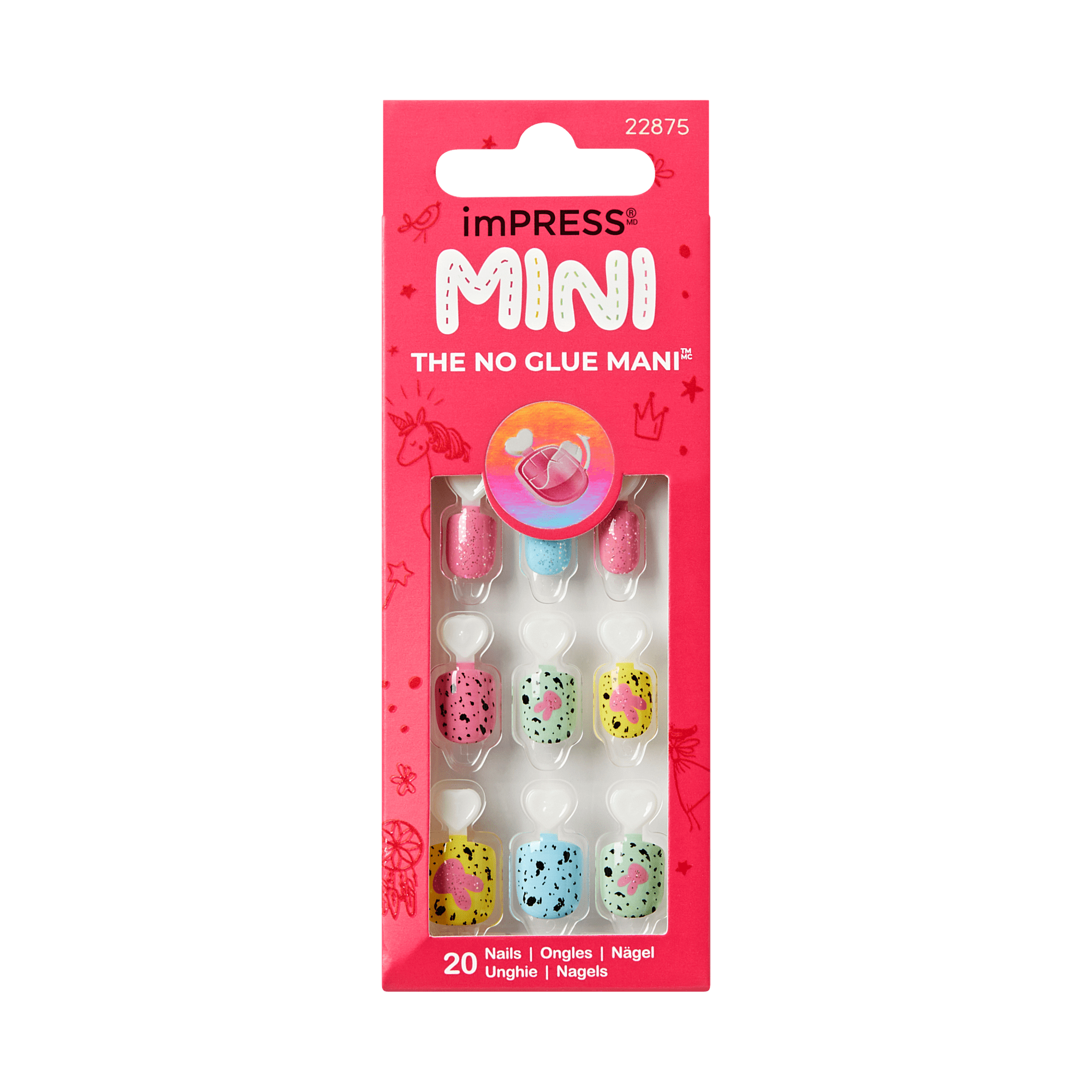 impress-kids-no-glue-fake-press-on-nails-fluffy-tails-design-multicolor-kids-squ image 6