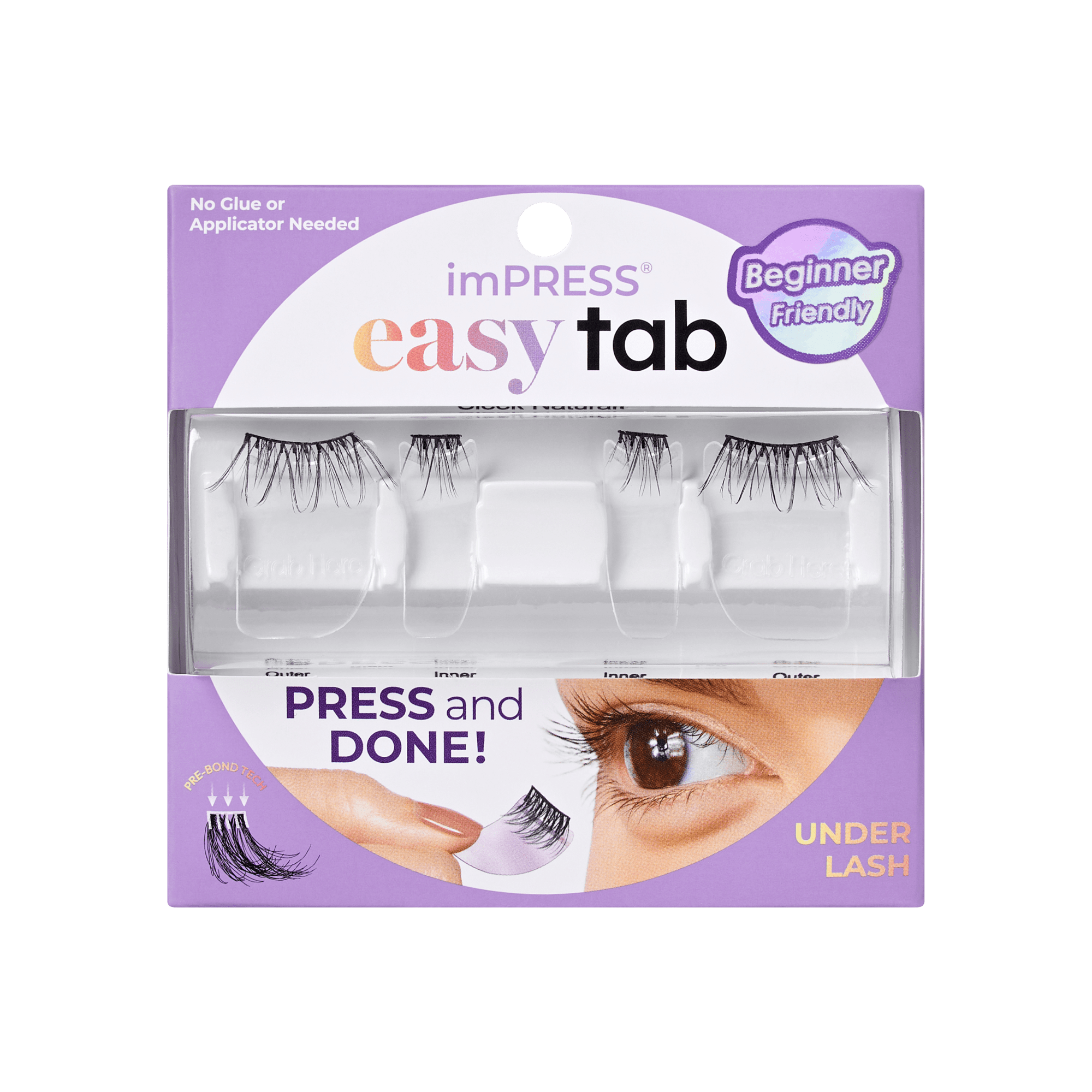 impress-falsies-easy-tab-pre-glued-eyelashes-natural-half-lash-2-clusters-6mm-12 image 1