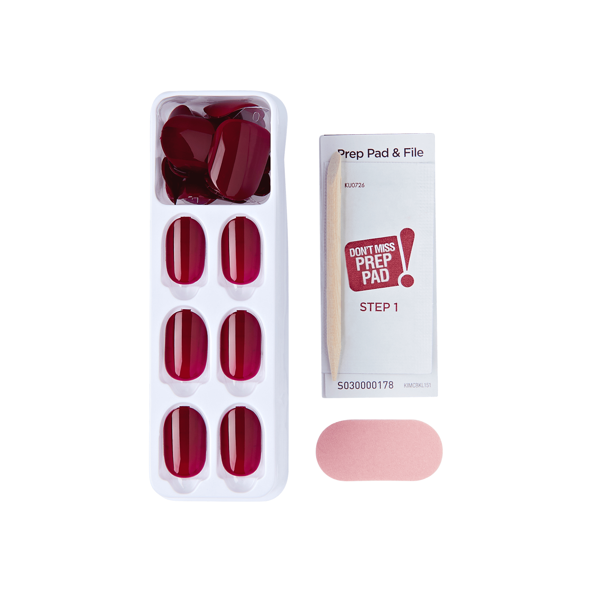 impress-color-no-glue-press-on-nails-maplewood-solid-red-short-oval-30-count image 3
