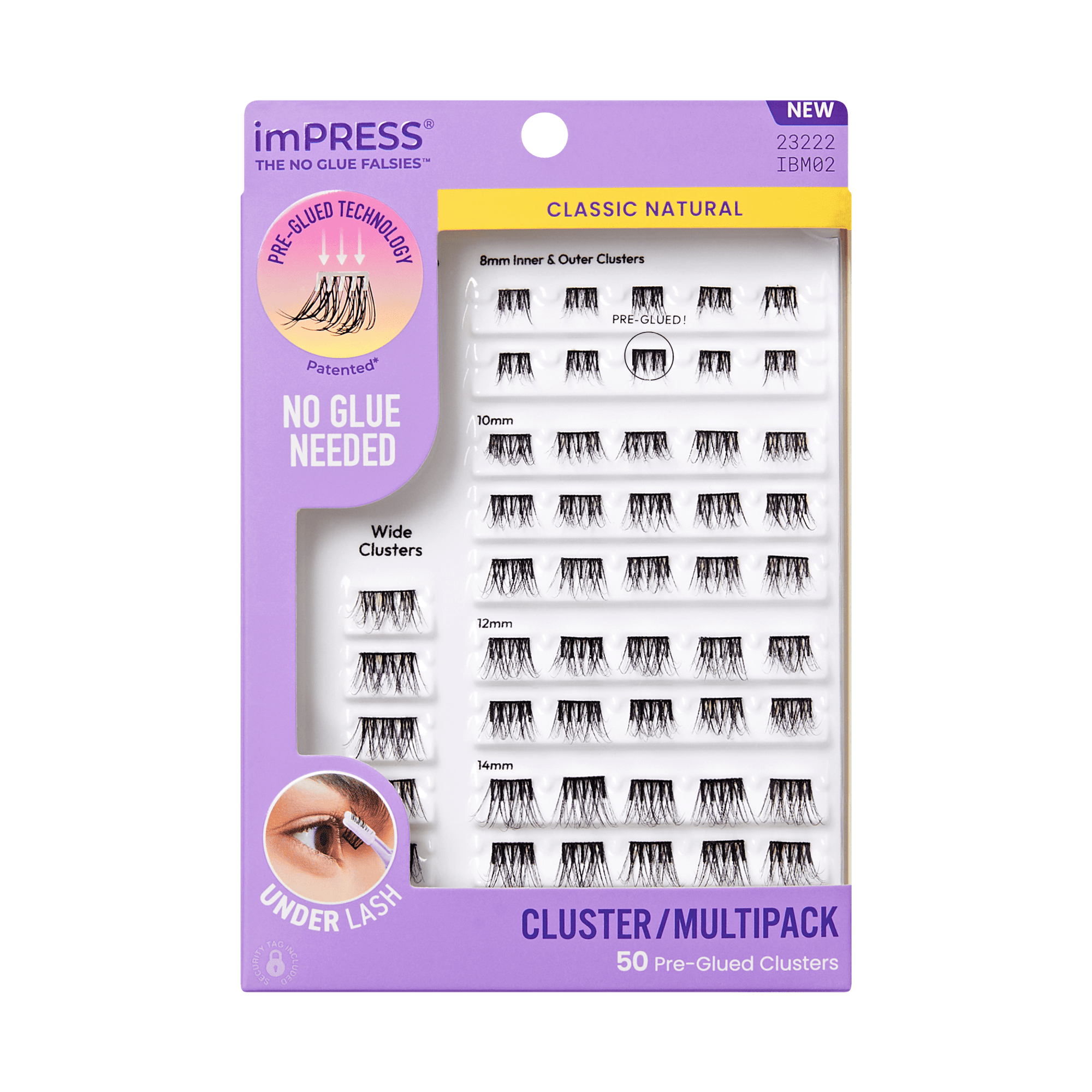 impress-classic-natural-pre-glued-false-eyelashes-multipack-50-lash-clusters-8mm image 1