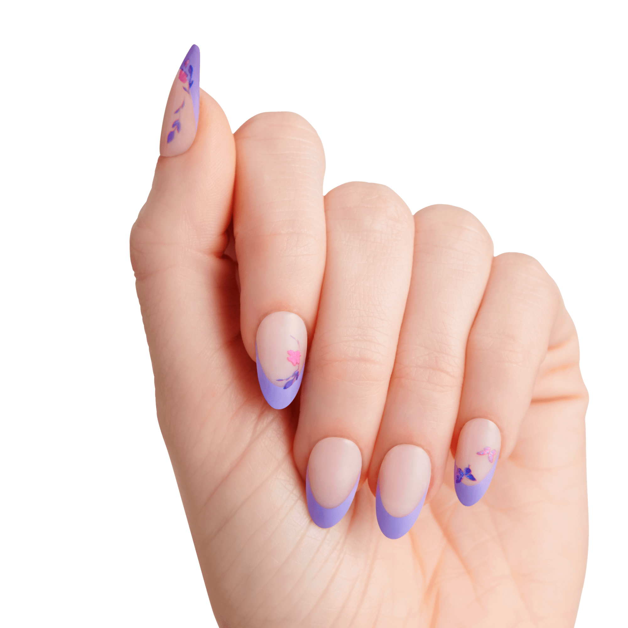 impress-x-wicked-for-good-glinda-upland-press-on-nails-purple-french-almond-medi image 4