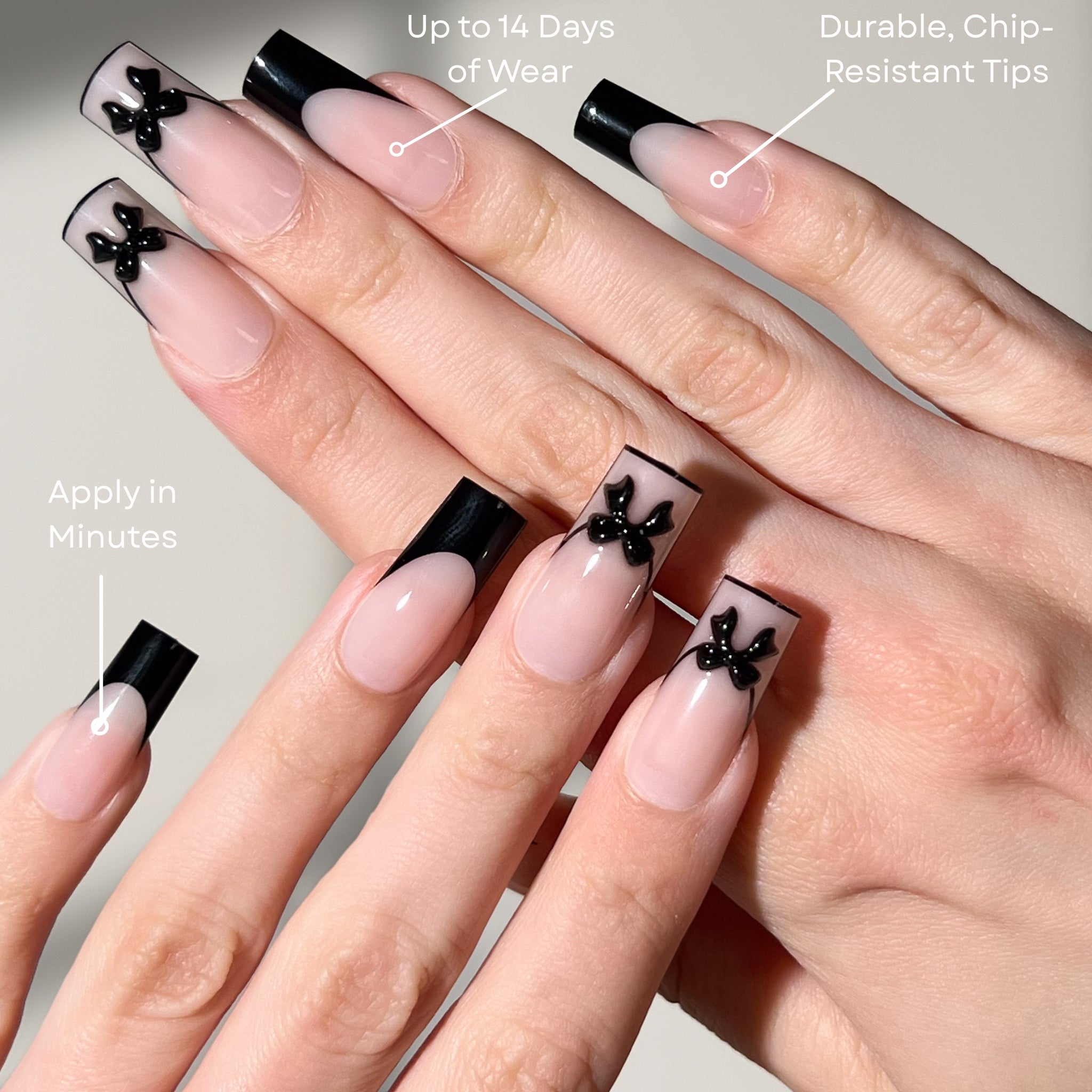 paintlab-pin-up-long-square-press-on-nails-3d-bow-french-tips image 2