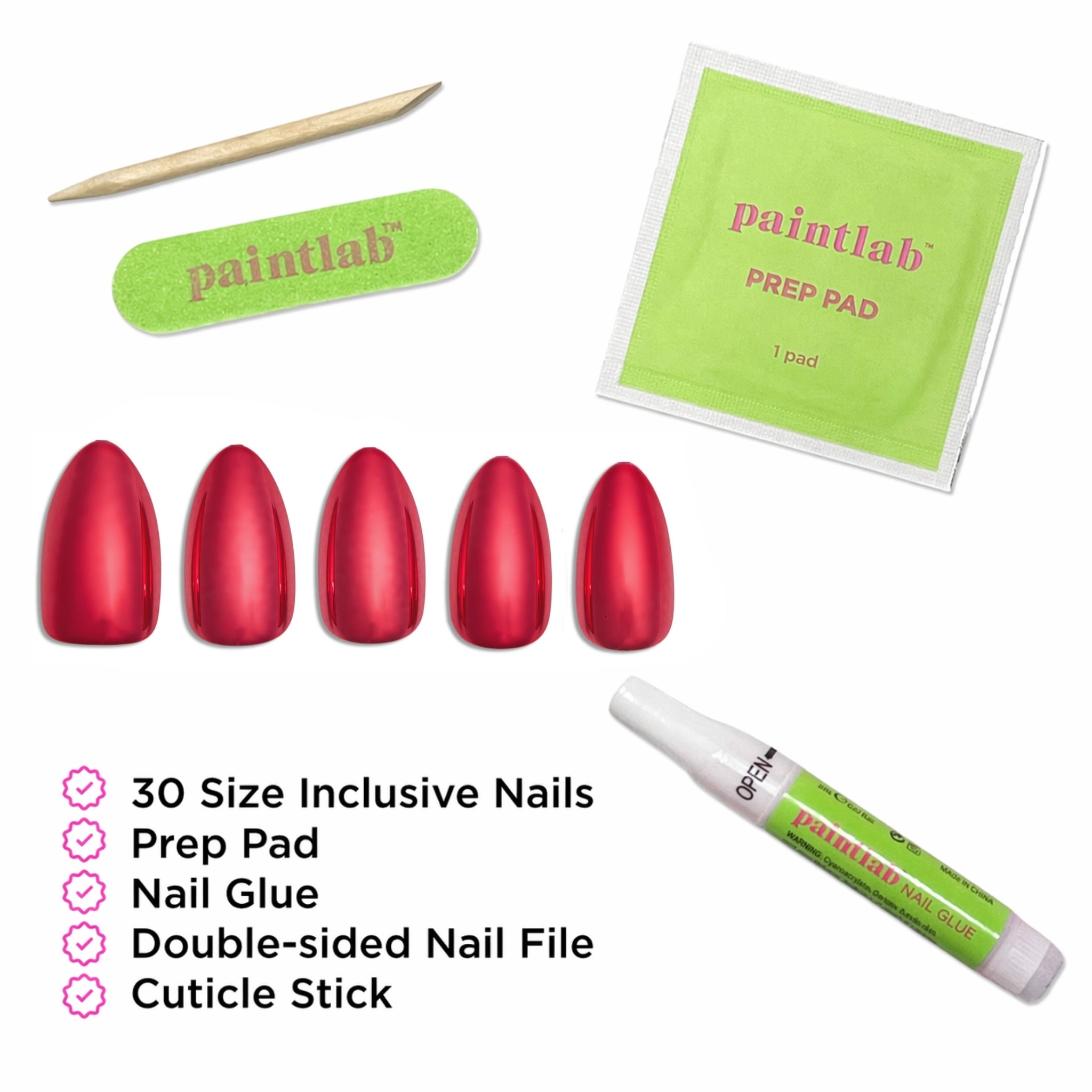 paintlab-red-explosion-short-almond-press-on-nails image 4