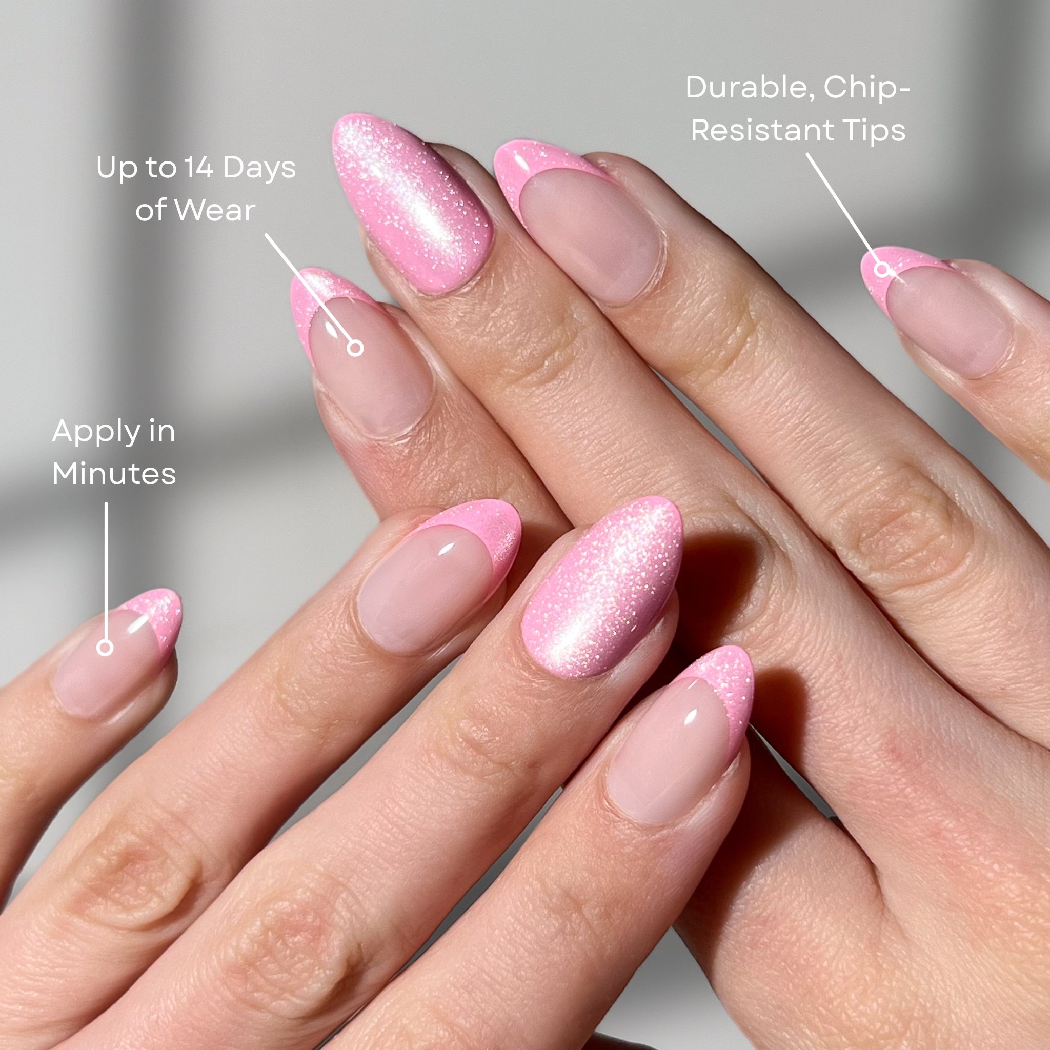 paintlab-pink-sunset-glitter-short-almond-press-on-nails image 2