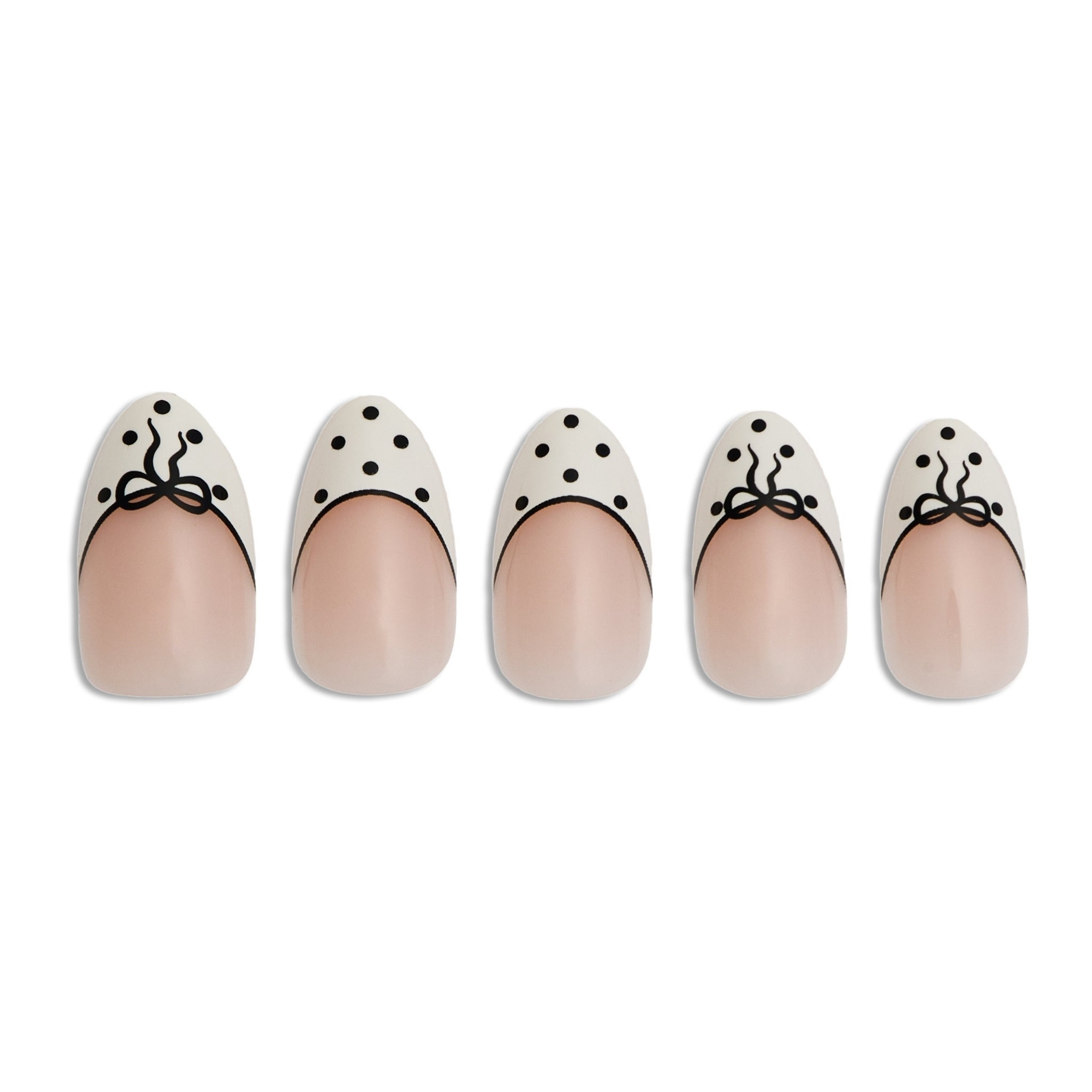 paintlab-bows-and-dots-short-almond-press-on-nails-cute-french-tip-with-bow-deta image 3