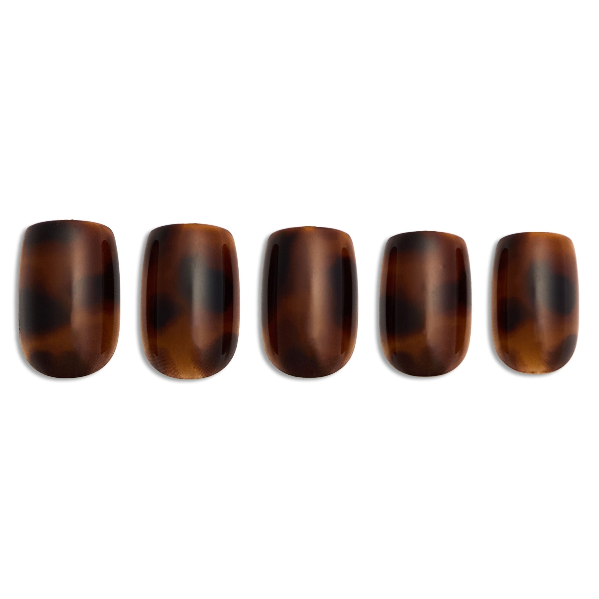 paintlab-feline-fine-short-square-press-on-nails-tortoiseshell-pattern-reusable- image 3