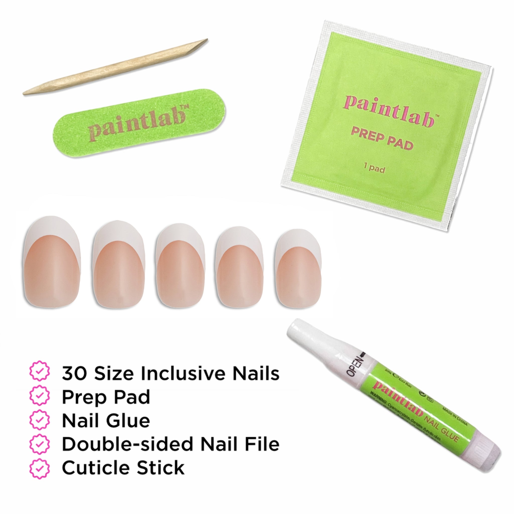 paintlab-frenchie-oval-press-on-nails image 4