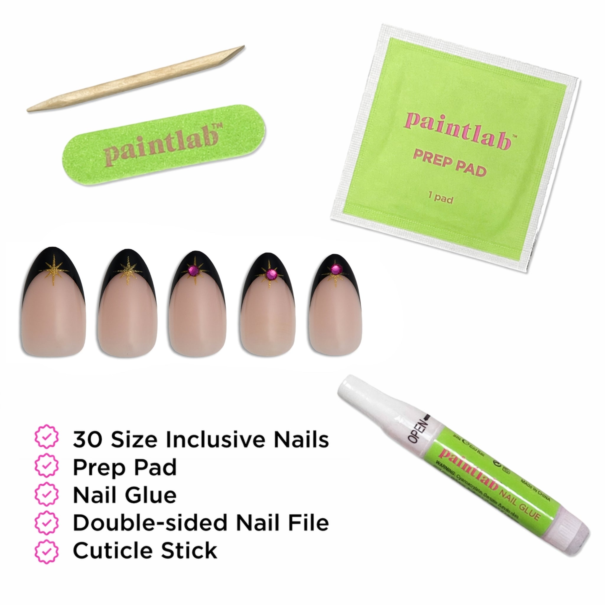 paintlab-rockstar-short-almond-press-on-nails-3d-accents-concert-ready-only-10 image 4