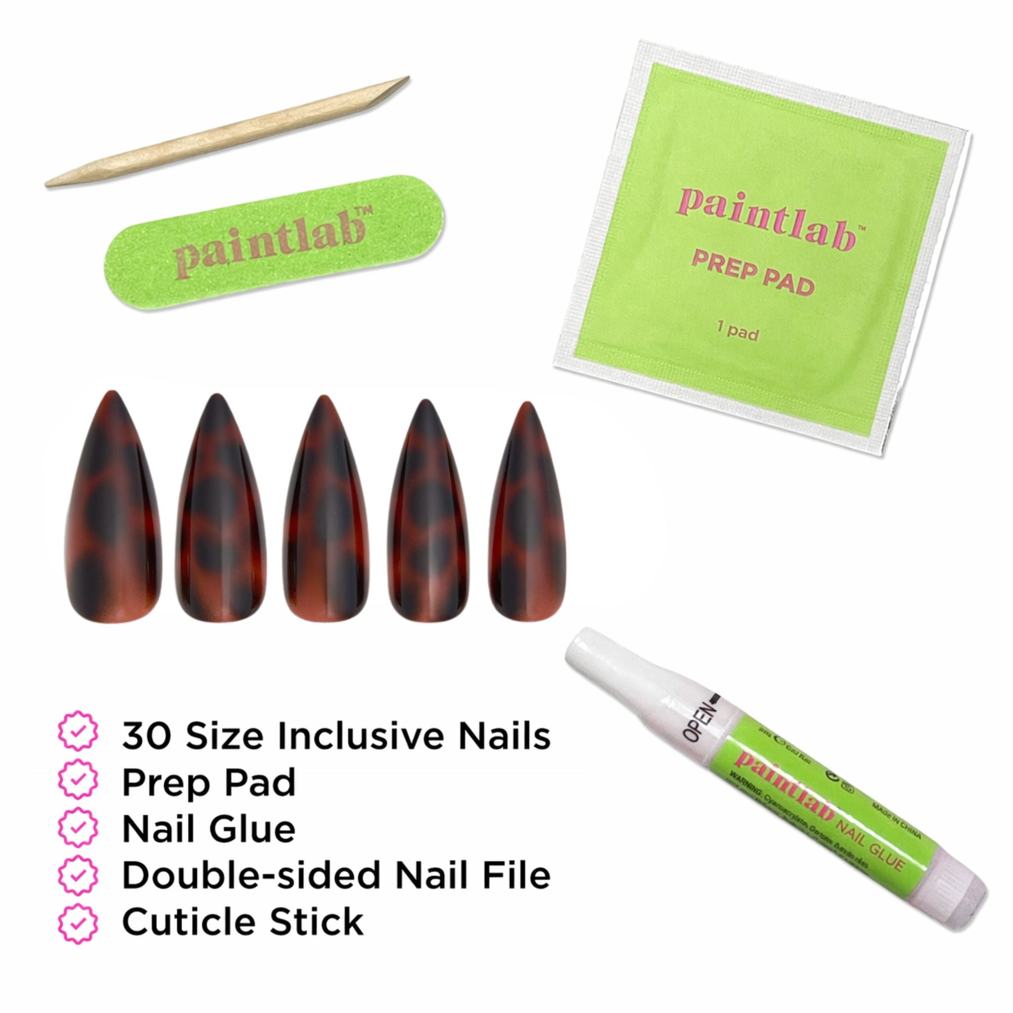 paintlab-espresso-tortie-stiletto-press-on-nails image 4