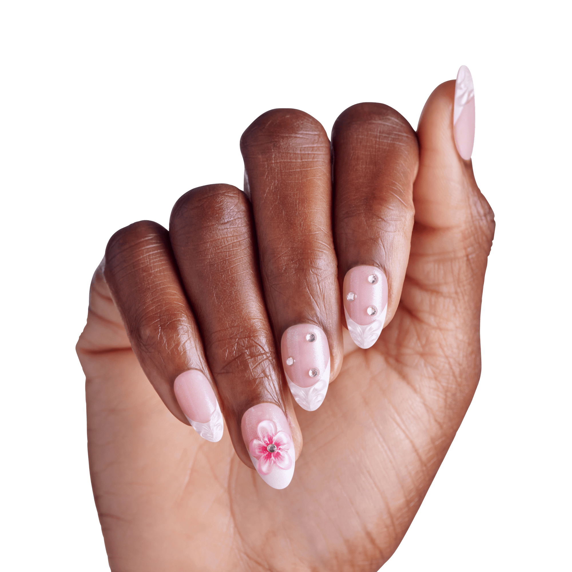 impress-premium-couture-geous-no-glue-press-on-nails-3d-jewel-french-pink-medium image 3