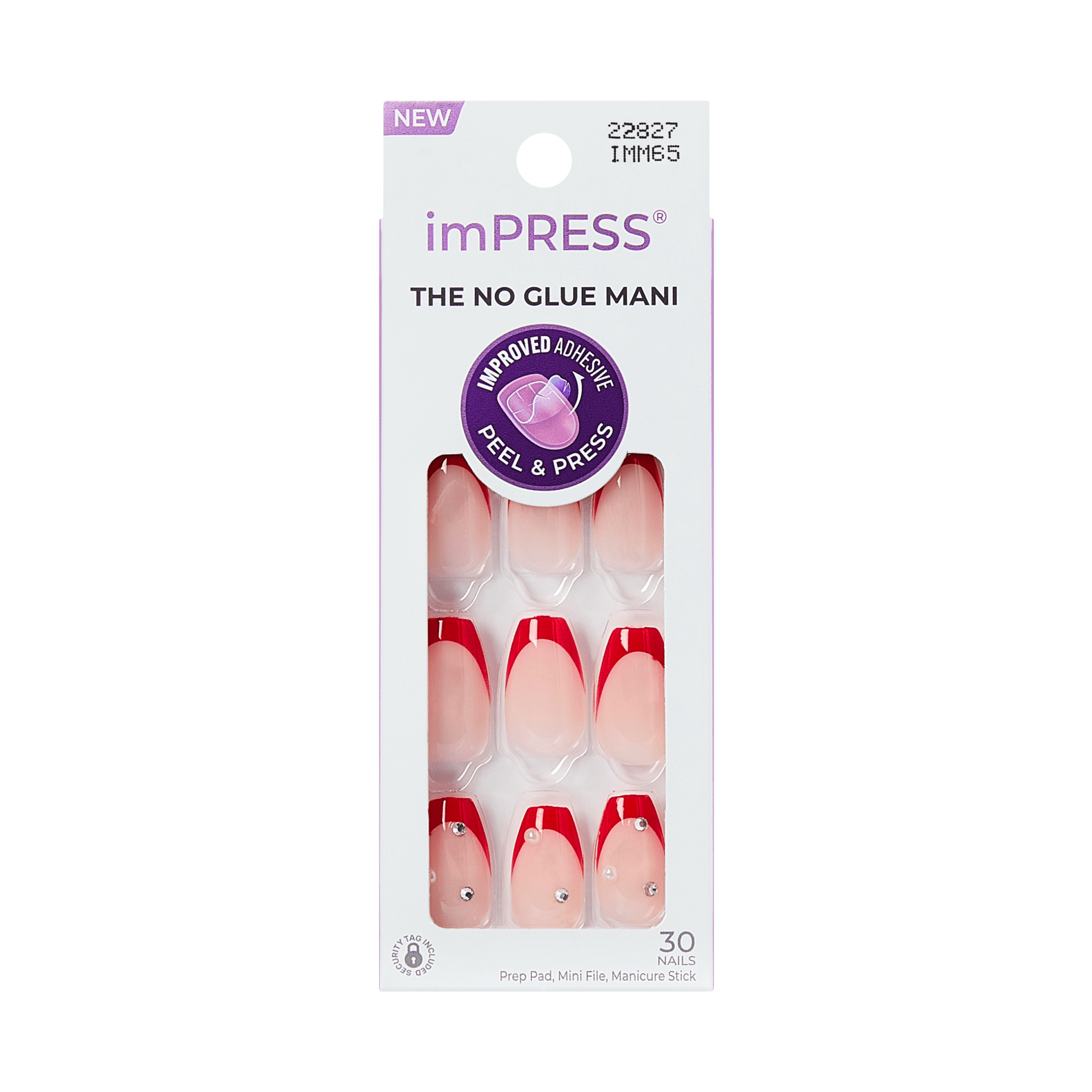 impress-happy-world-no-glue-press-on-nails-3d-jewel-french-red-medium-coffin image 6